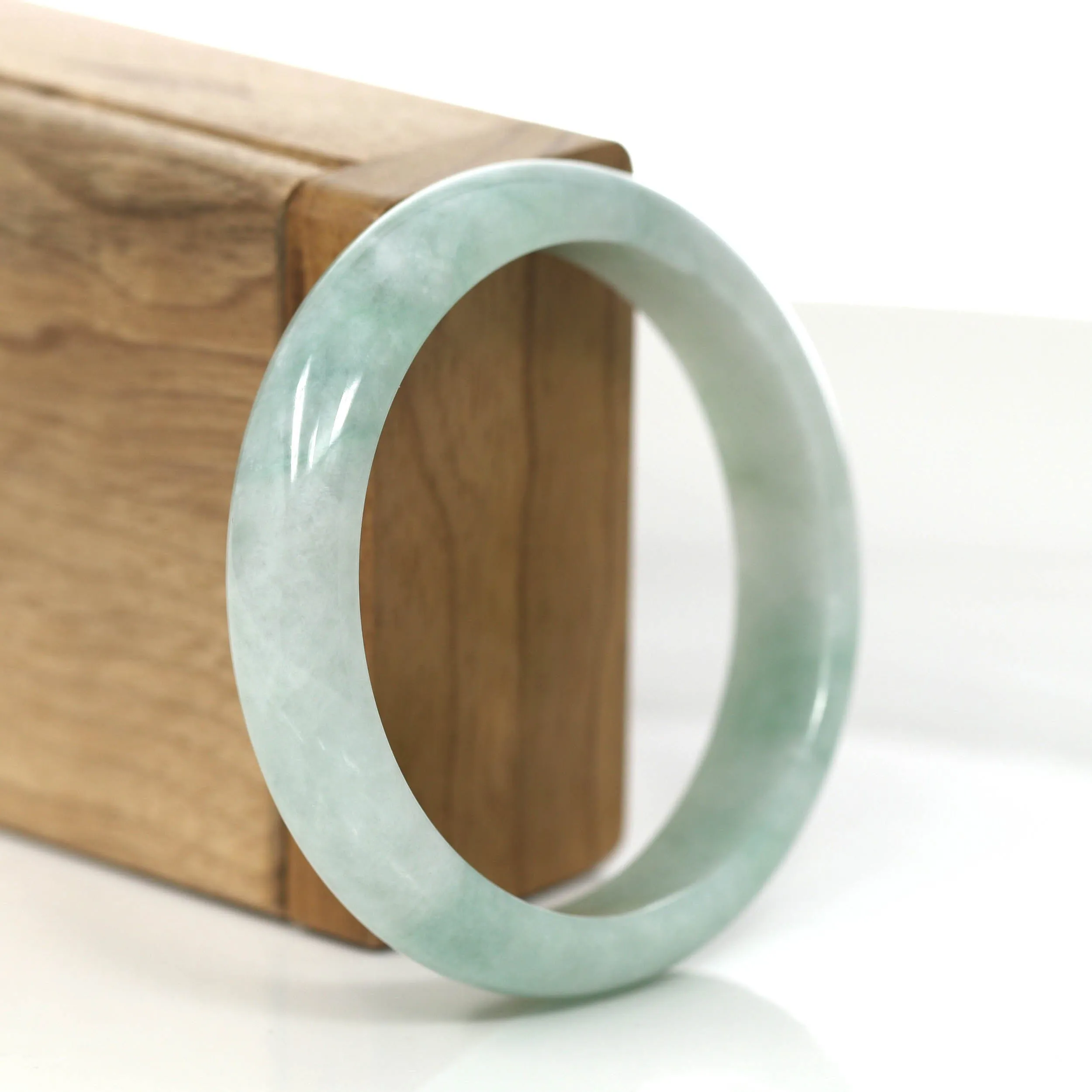 Genuine Burmese Green Jadeite Jade Bangle Bracelet (56.82 mm) #860