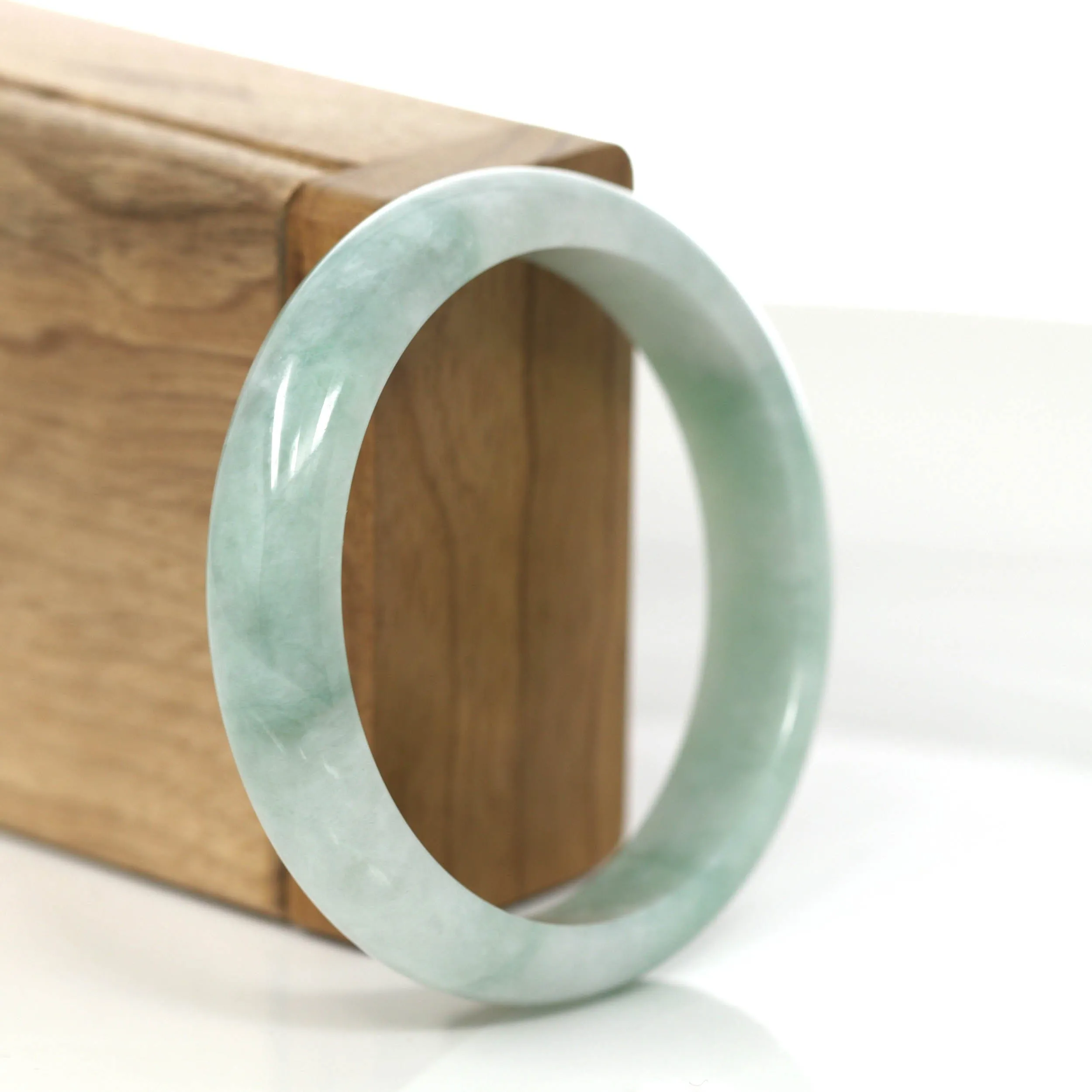 Genuine Burmese Green Jadeite Jade Bangle Bracelet (56.82 mm) #860