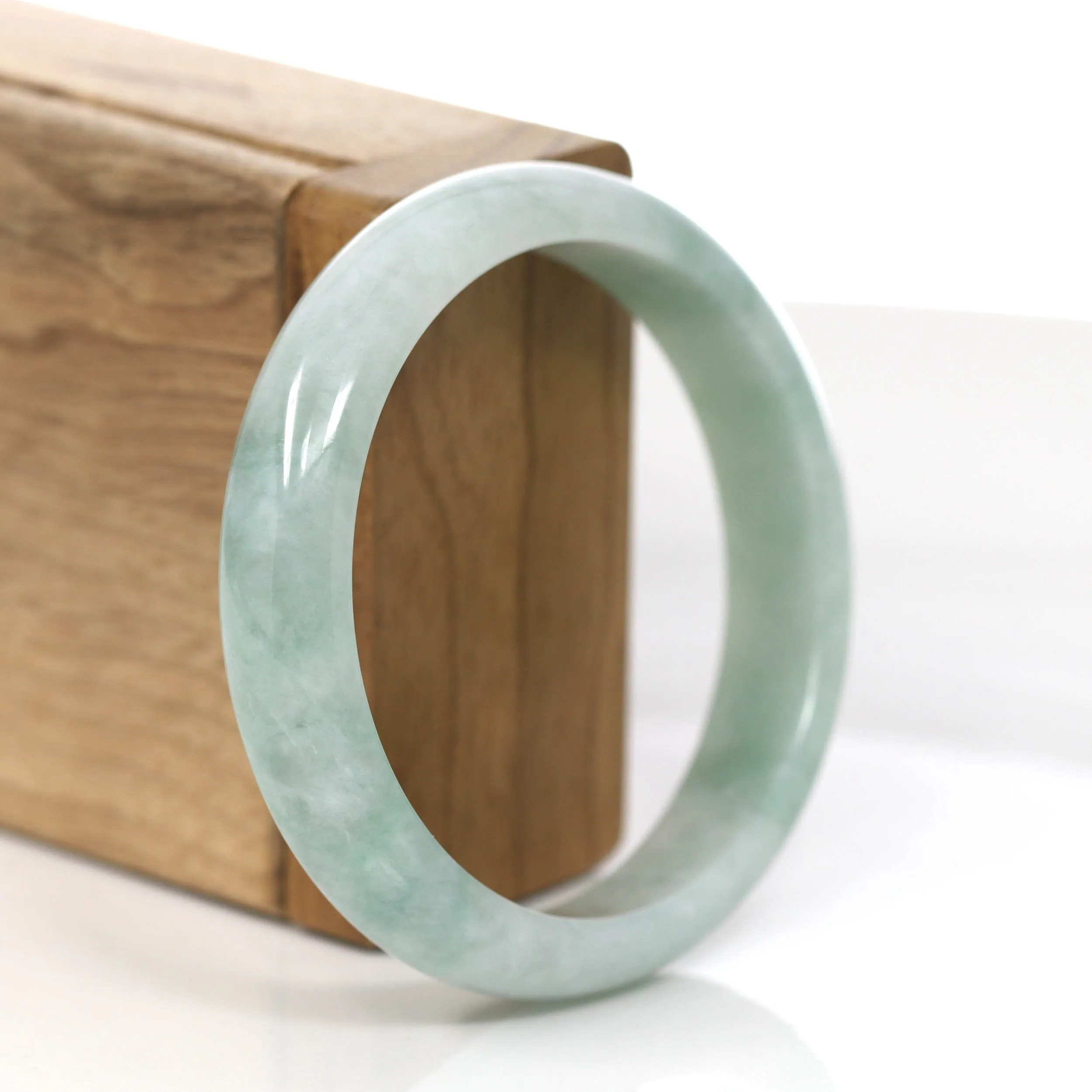 Genuine Burmese Green Jadeite Jade Bangle Bracelet (56.82 mm) #860