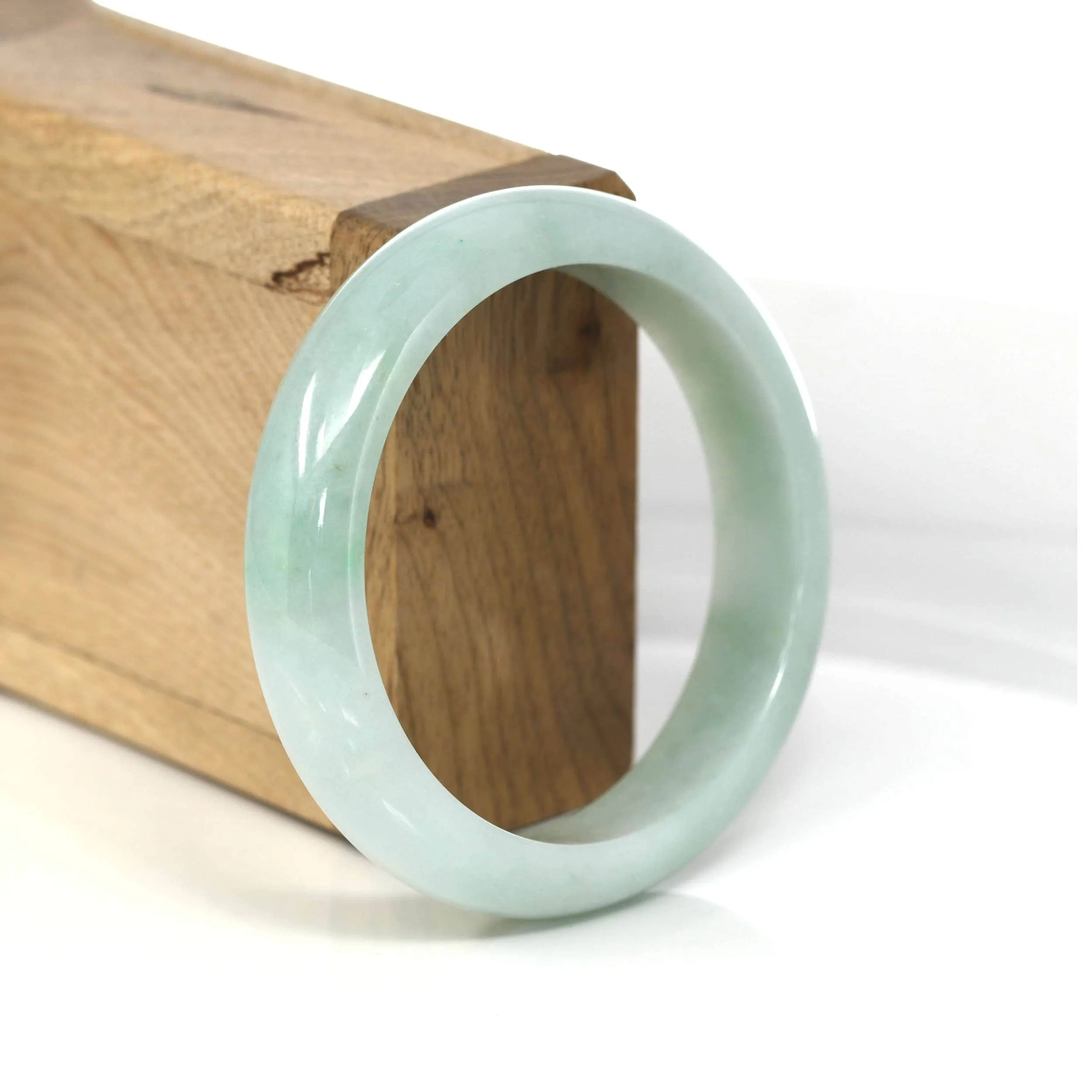 Genuine Burmese Green Jadeite Jade Bangle Bracelet (57.31 mm) #550