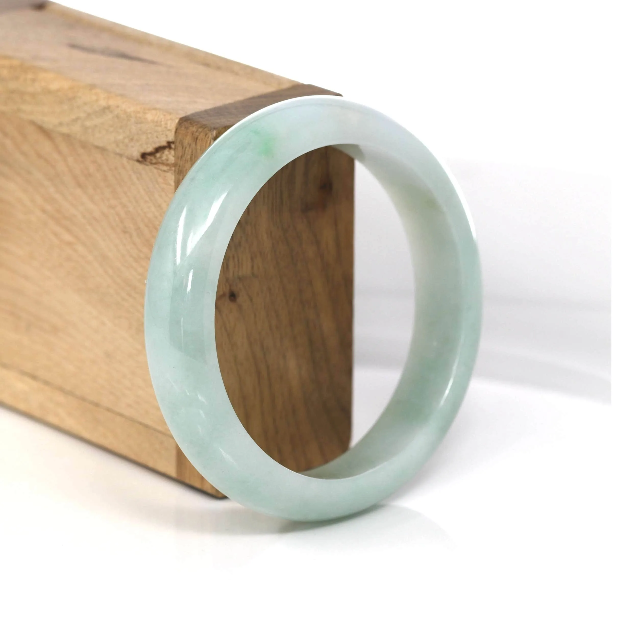 Genuine Burmese Green Jadeite Jade Bangle Bracelet (57.31 mm) #550