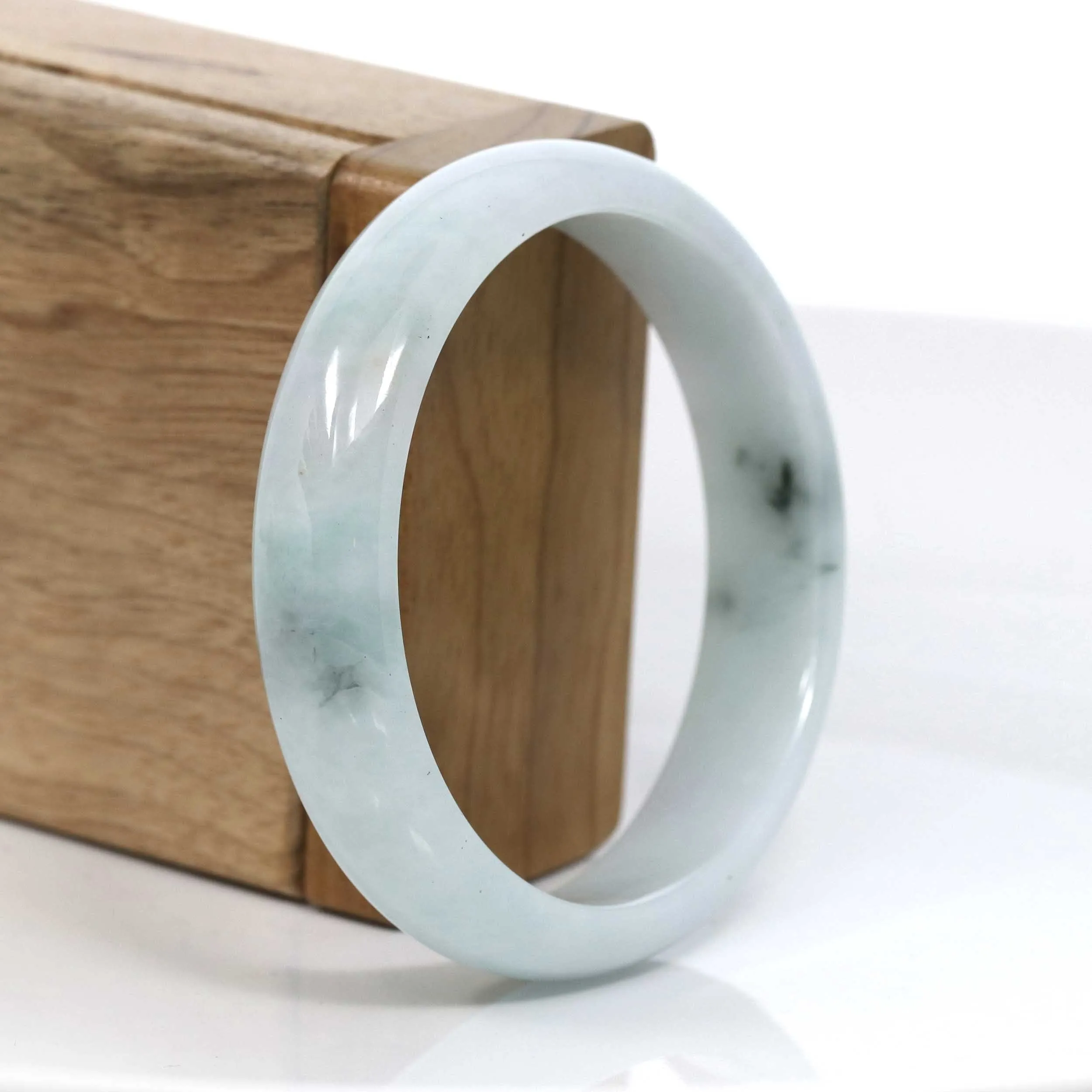 Genuine Burmese Green Jadeite Jade Bangle Bracelet (58.45 mm) #955
