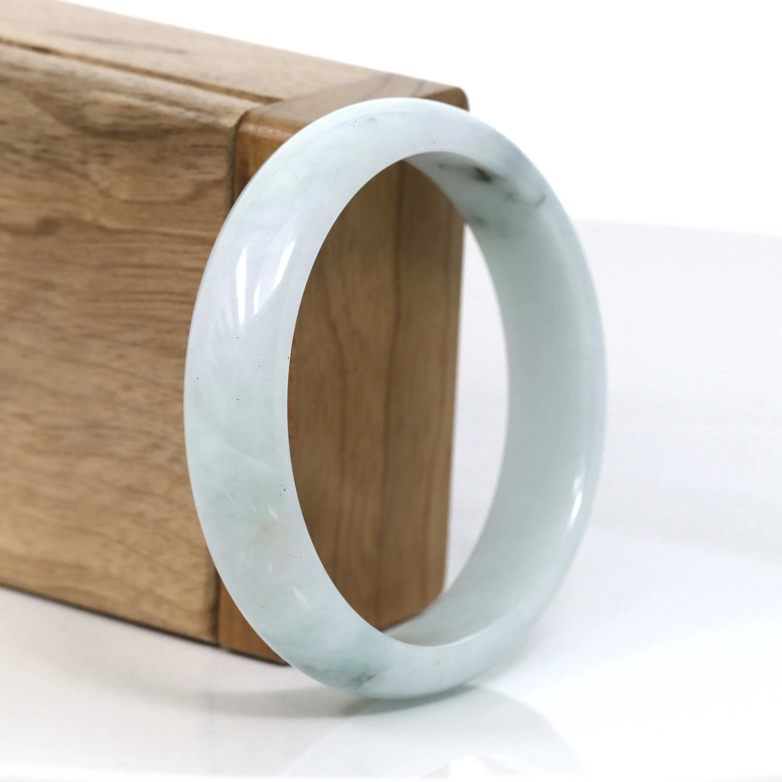 Genuine Burmese Green Jadeite Jade Bangle Bracelet (58.45 mm) #955