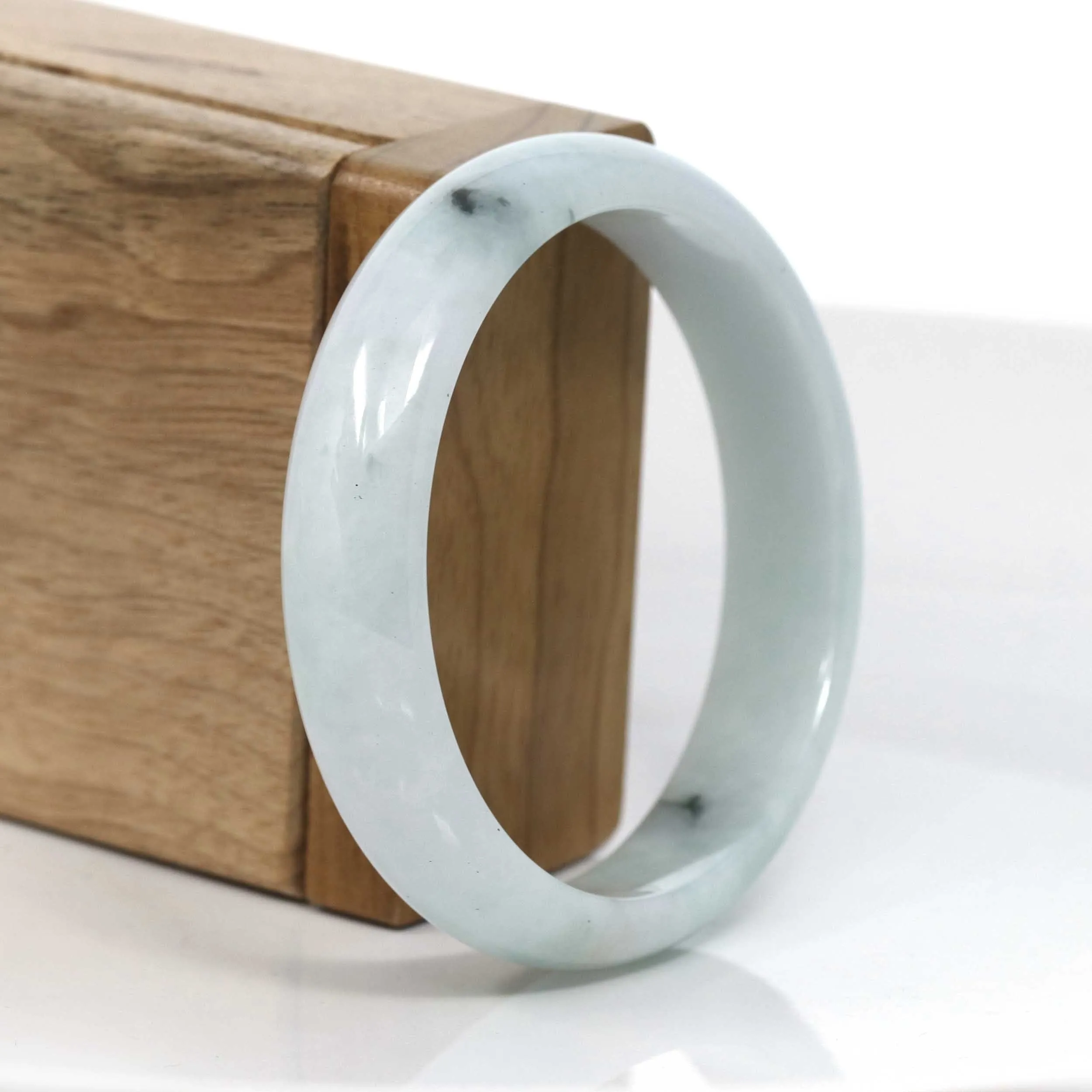 Genuine Burmese Green Jadeite Jade Bangle Bracelet (58.45 mm) #955