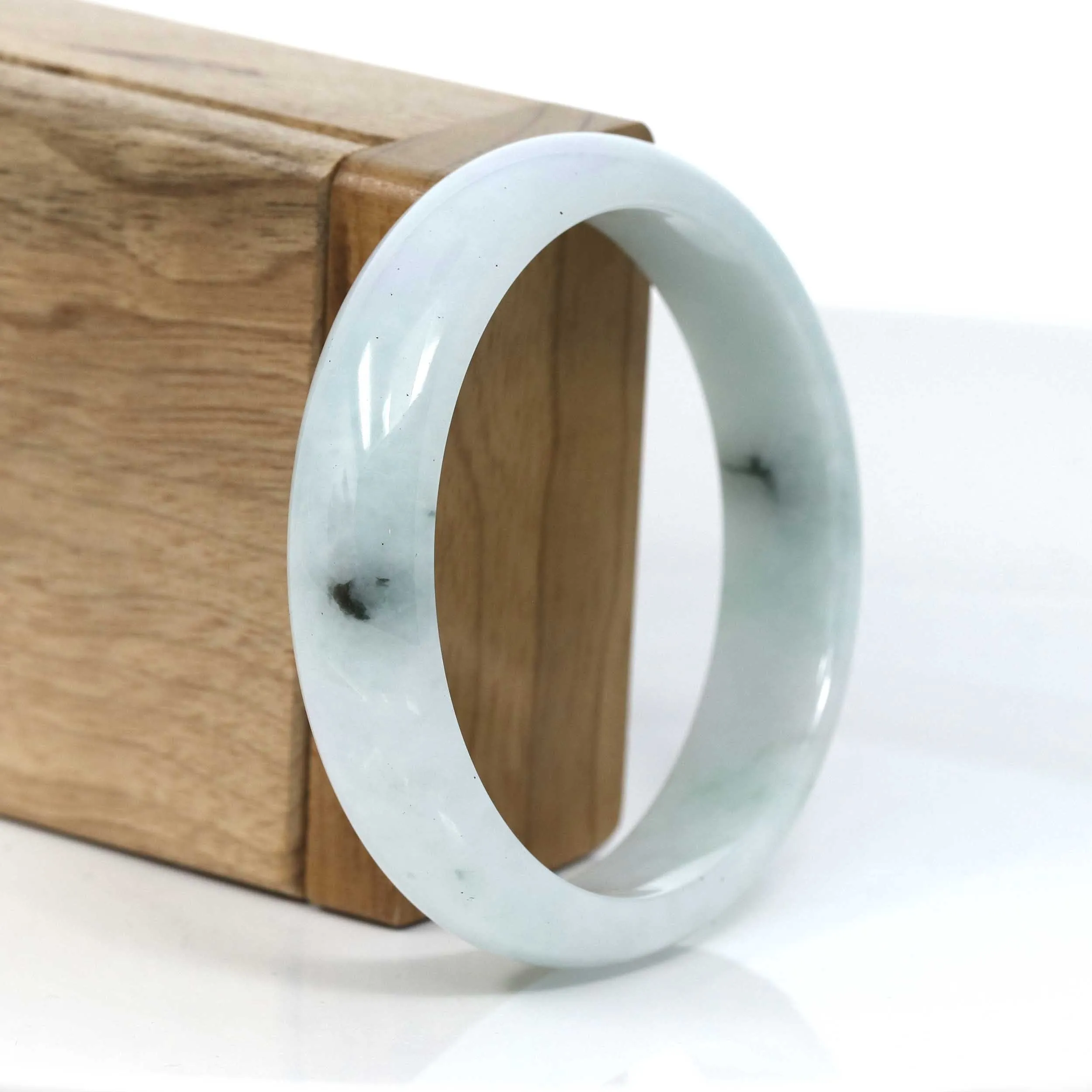 Genuine Burmese Green Jadeite Jade Bangle Bracelet (58.45 mm) #955