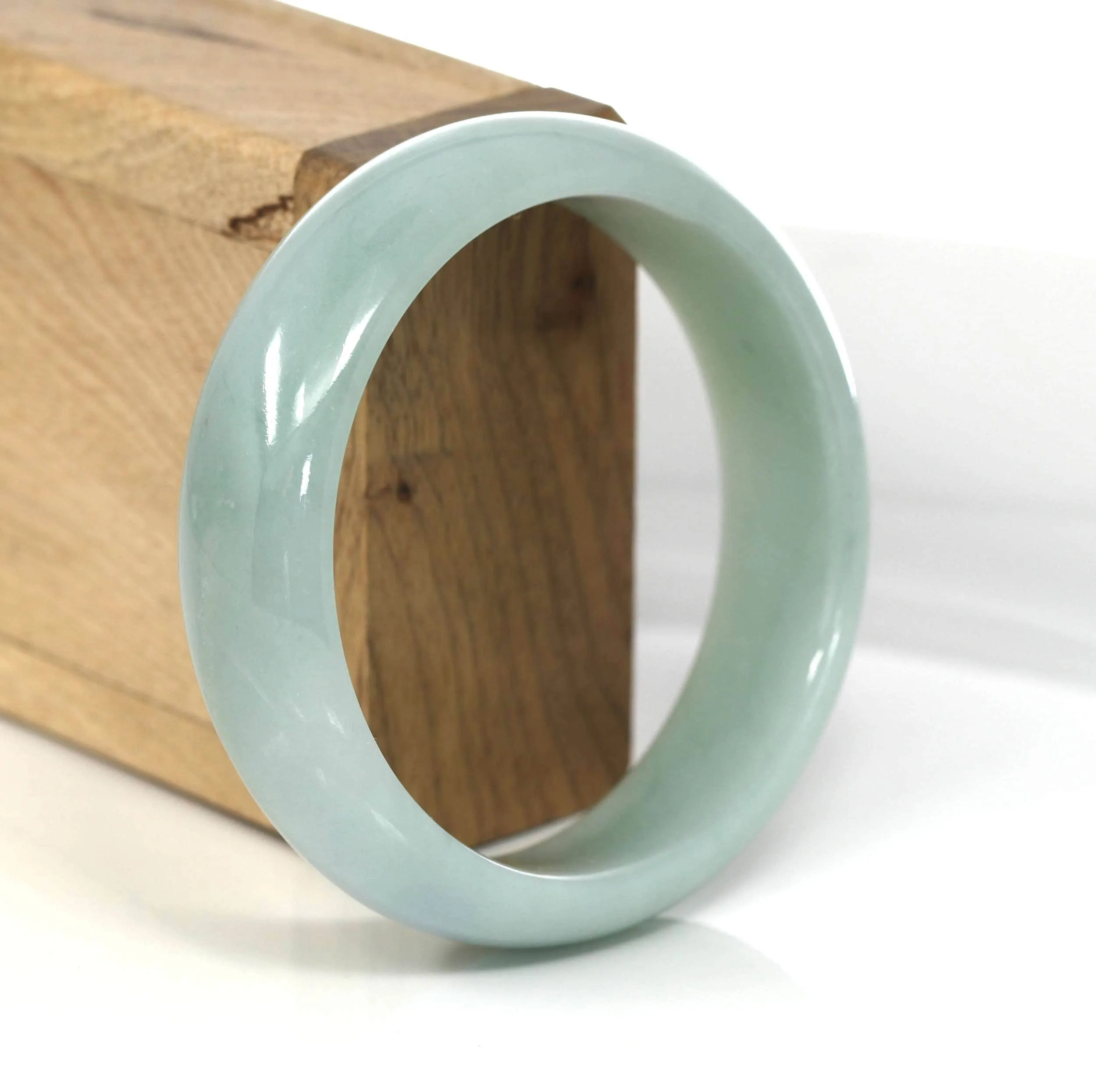 Genuine Burmese Green Jadeite Jade Bangle Bracelet (59.21 mm) #456