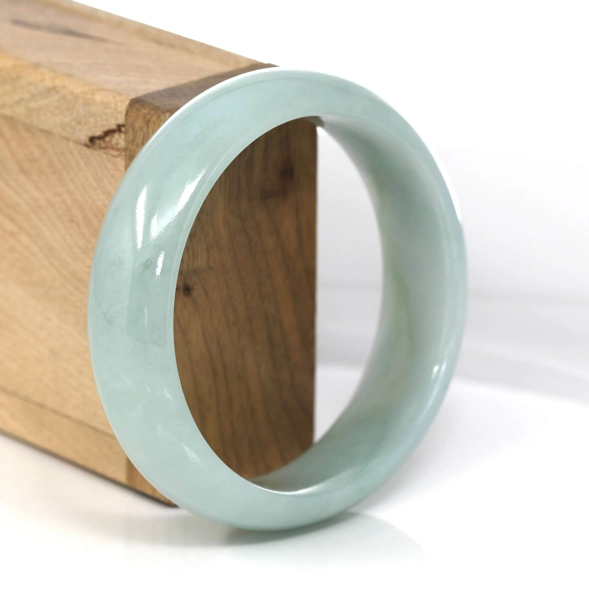 Genuine Burmese Green Jadeite Jade Bangle Bracelet (59.21 mm) #456