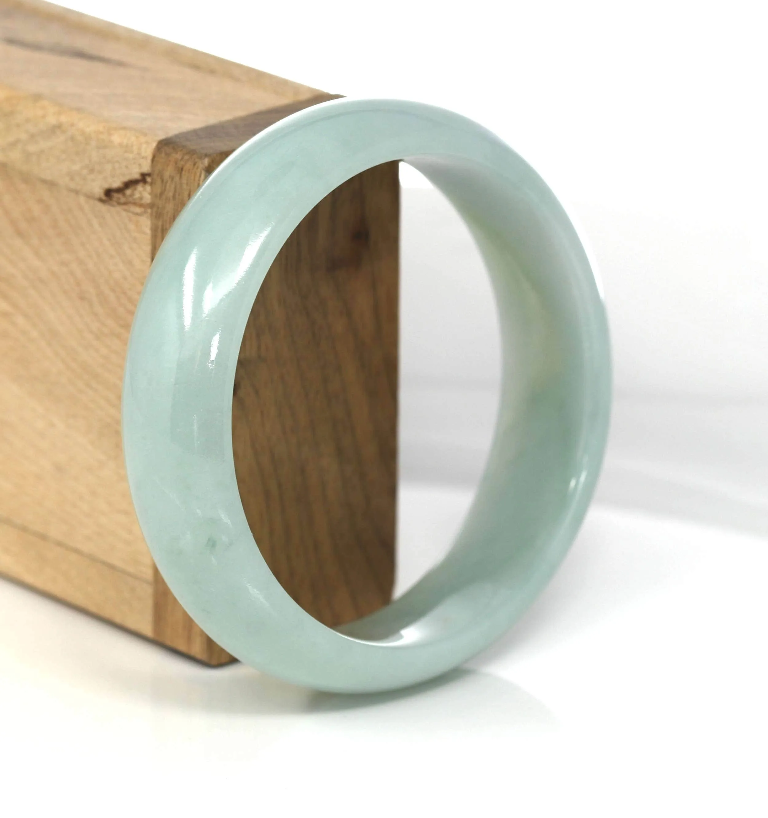 Genuine Burmese Green Jadeite Jade Bangle Bracelet (59.21 mm) #456