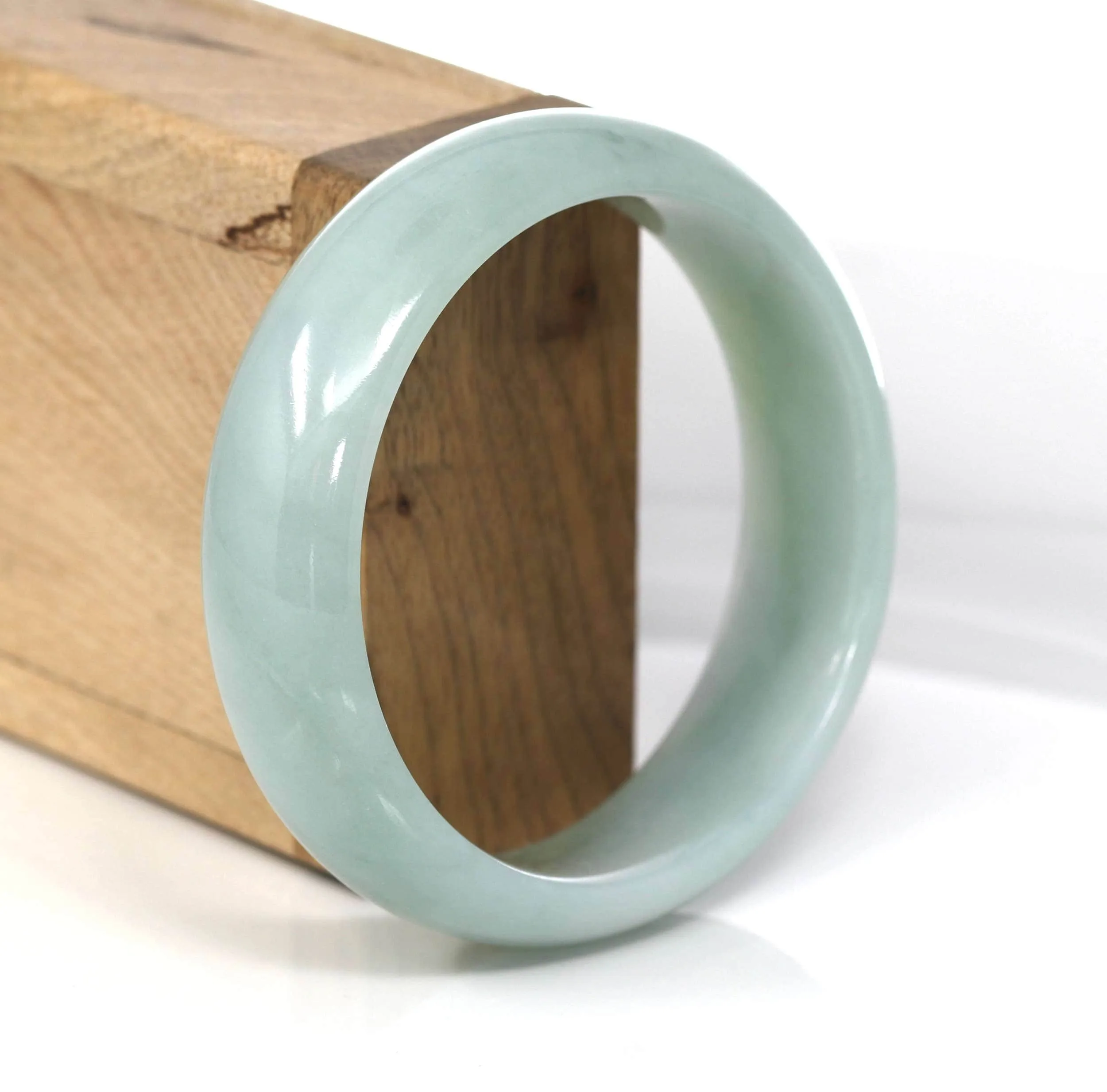 Genuine Burmese Green Jadeite Jade Bangle Bracelet (59.21 mm) #456