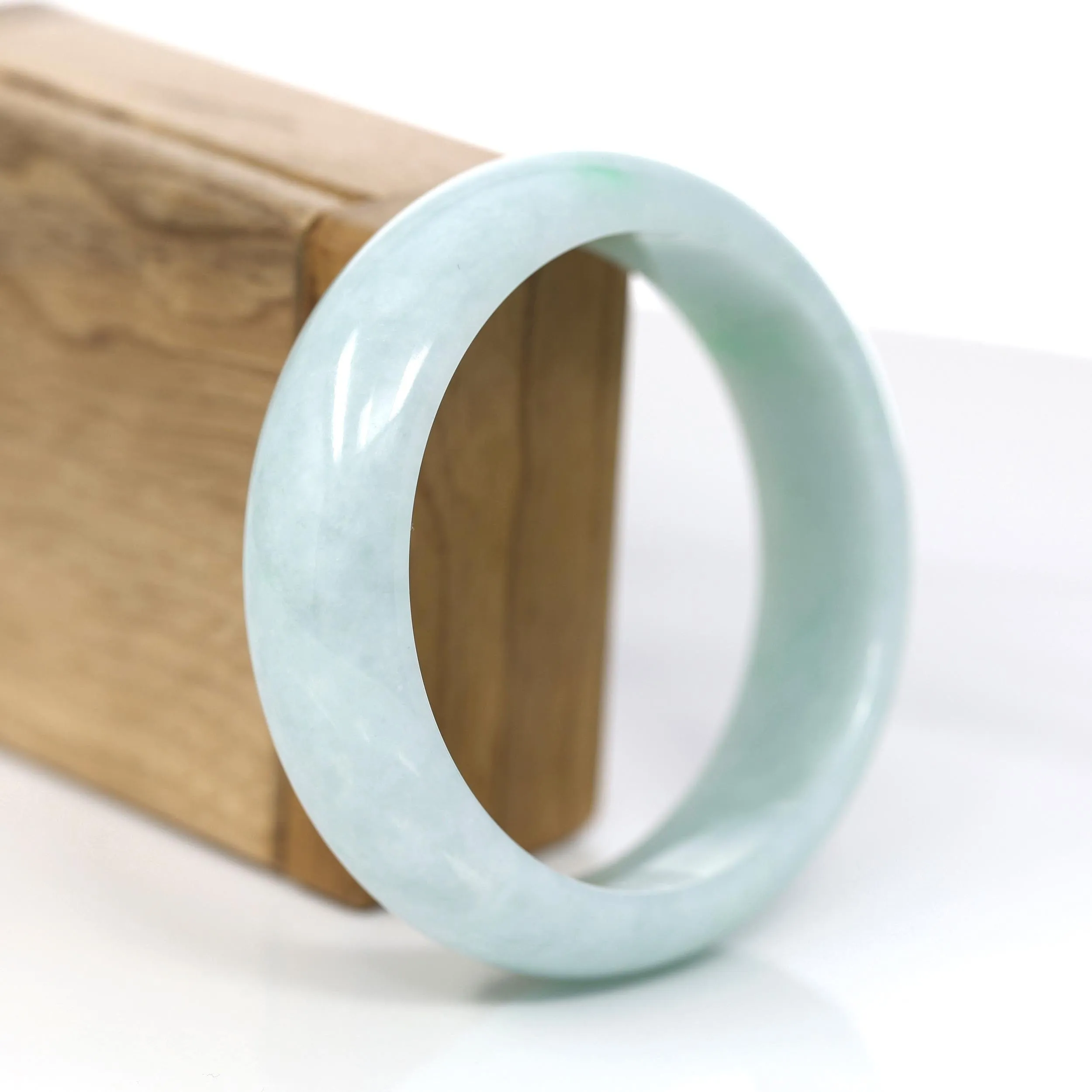 Genuine Burmese Green Jadeite Jade Bangle Bracelet (60.07mm) #381