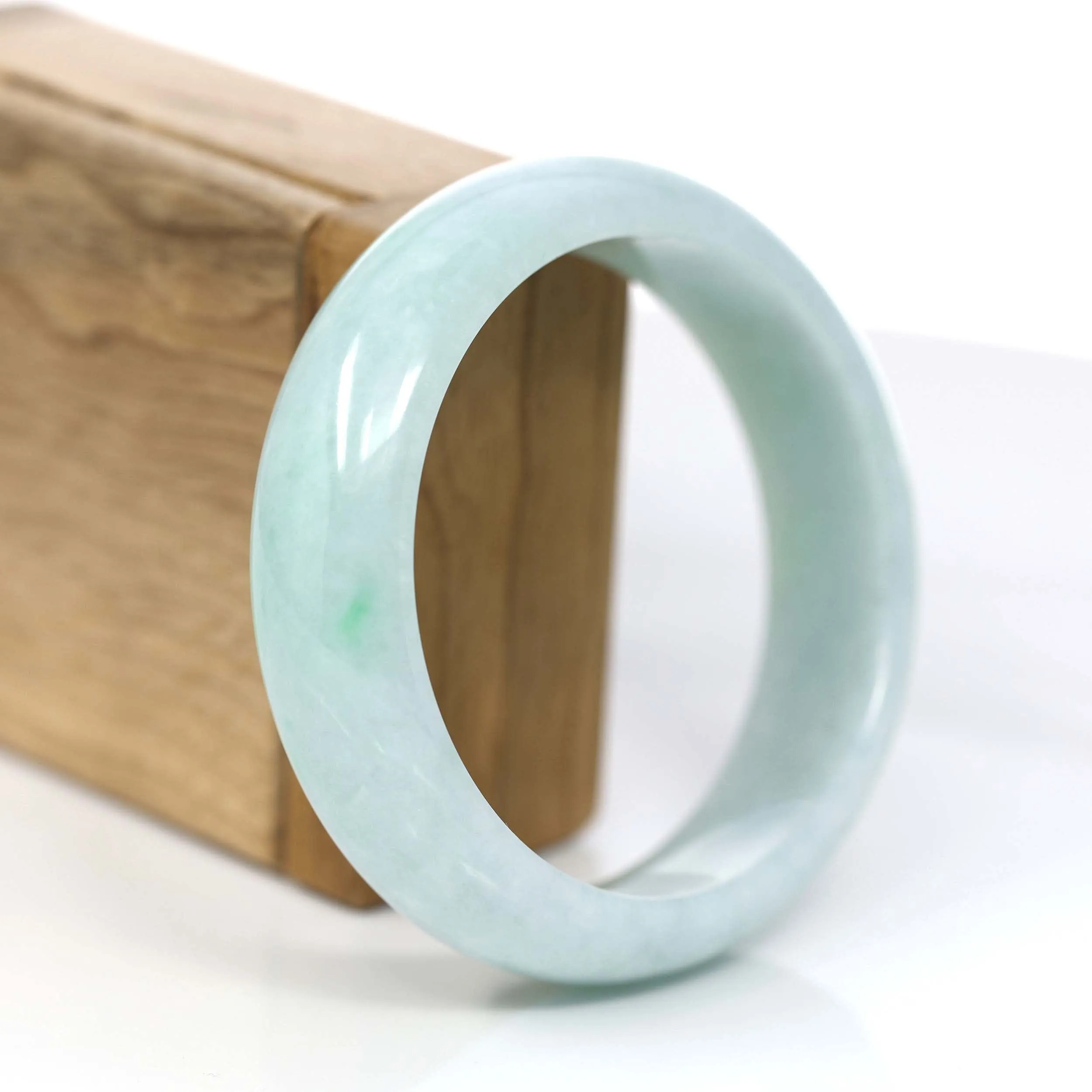 Genuine Burmese Green Jadeite Jade Bangle Bracelet (60.07mm) #381