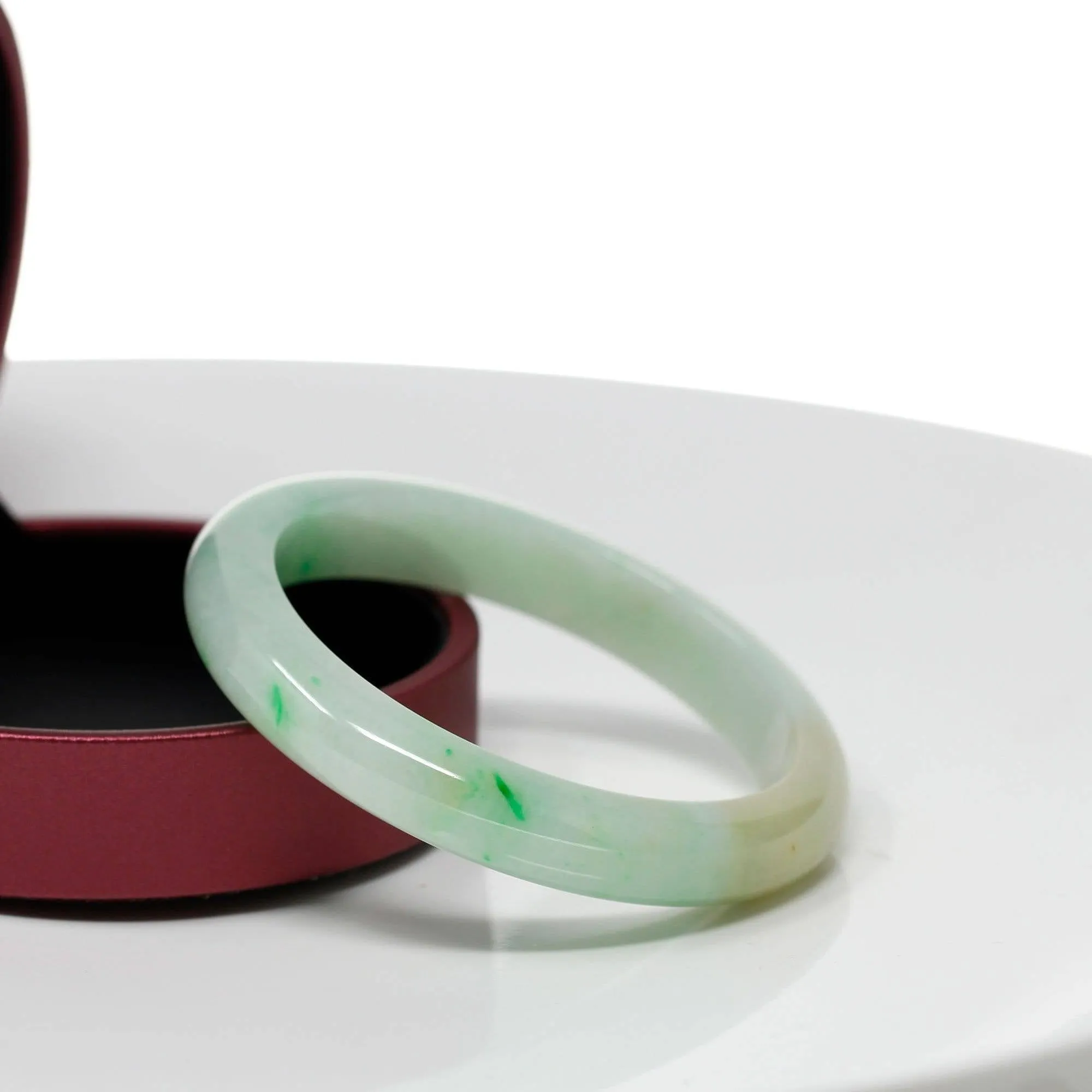 Genuine Burmese Jadeite Jade Bangle Bracelet ( 57.0 mm )#312