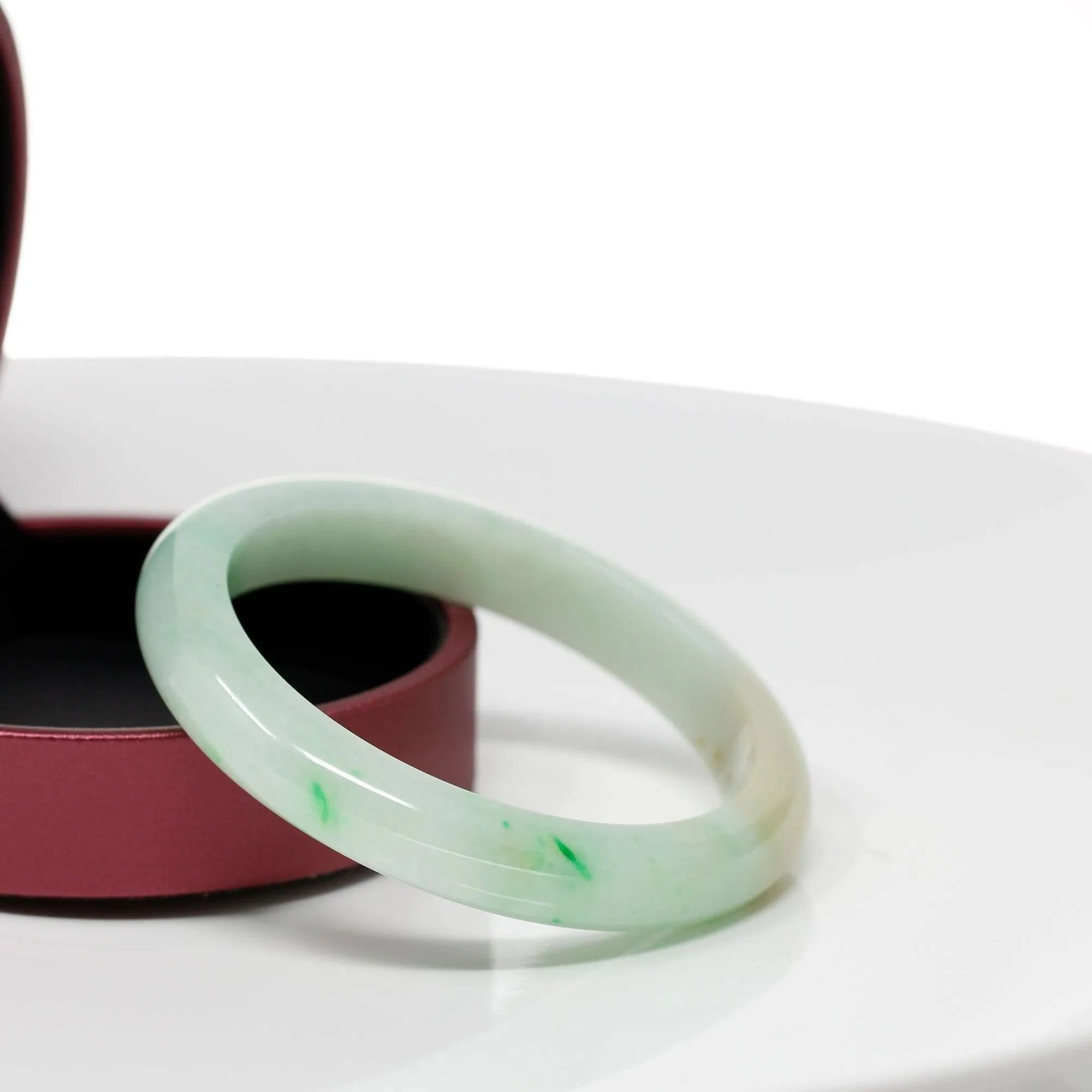 Genuine Burmese Jadeite Jade Bangle Bracelet ( 57.0 mm )#312