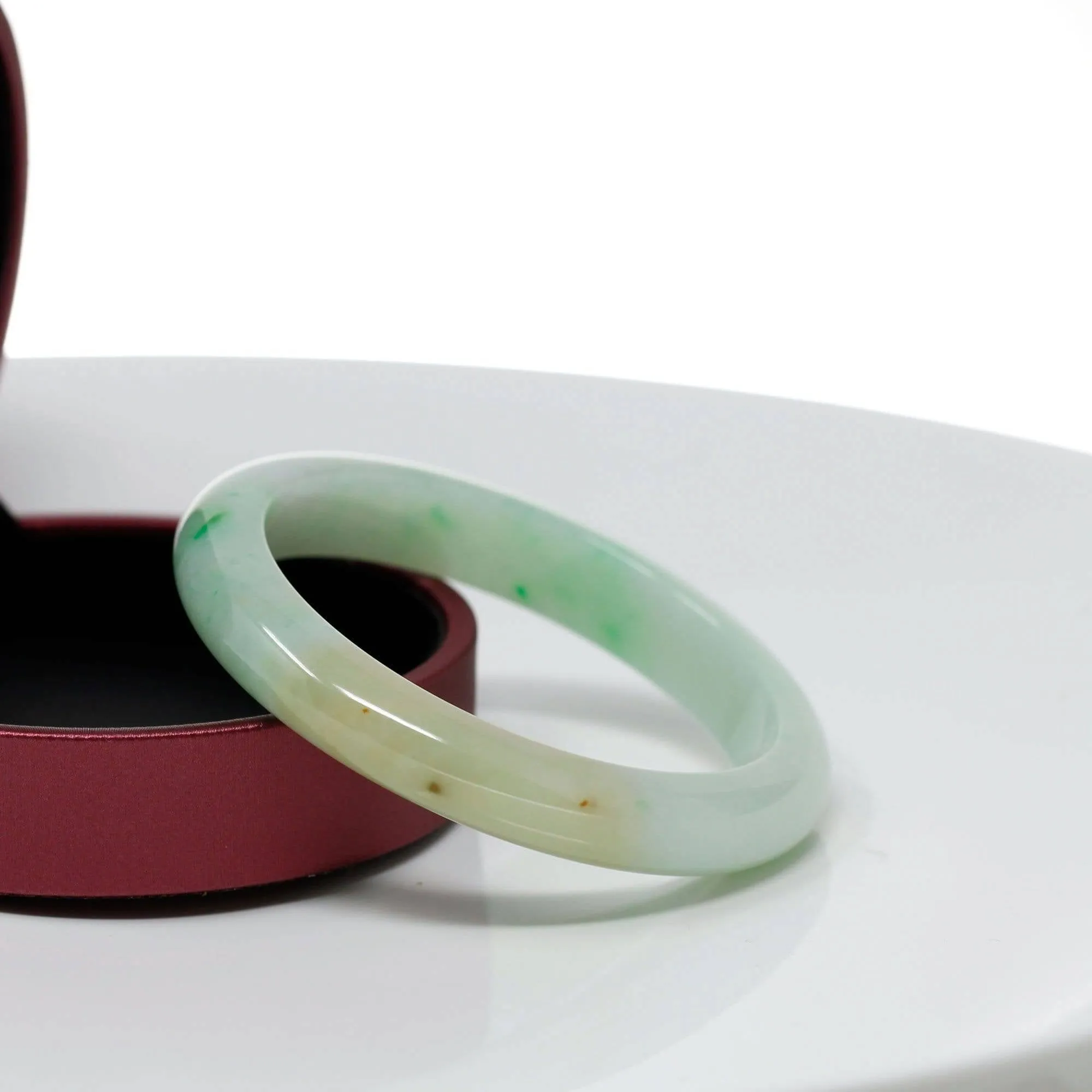 Genuine Burmese Jadeite Jade Bangle Bracelet ( 57.0 mm )#312