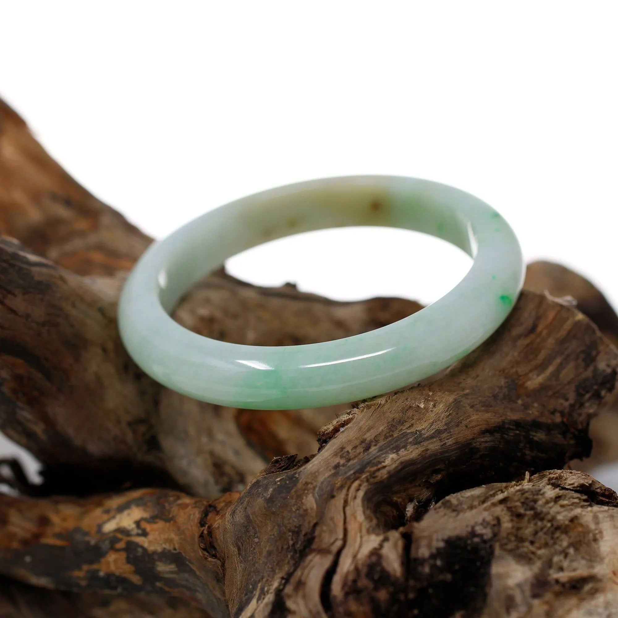 Genuine Burmese Jadeite Jade Bangle Bracelet ( 57.0 mm )#312