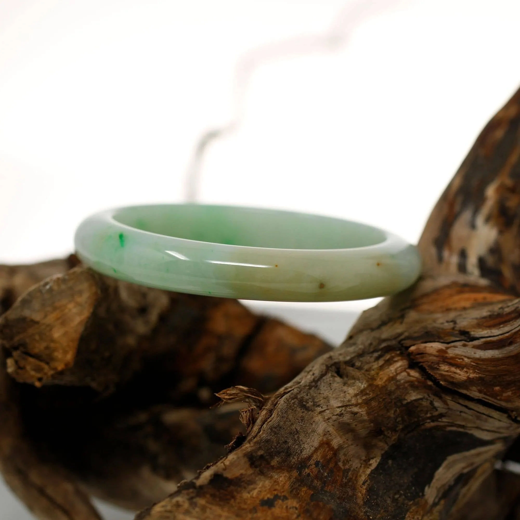 Genuine Burmese Jadeite Jade Bangle Bracelet ( 57.0 mm )#312
