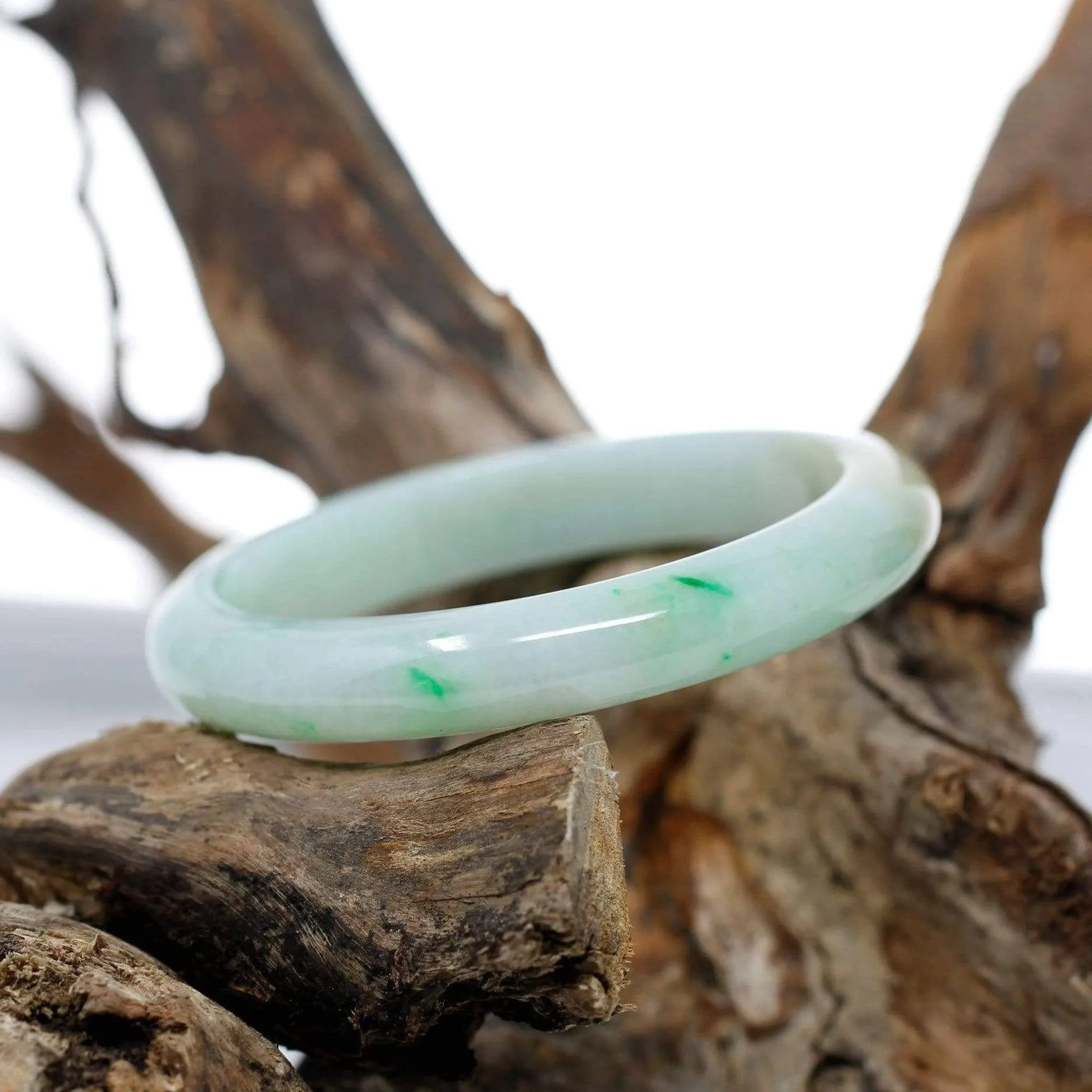 Genuine Burmese Jadeite Jade Bangle Bracelet ( 57.0 mm )#312