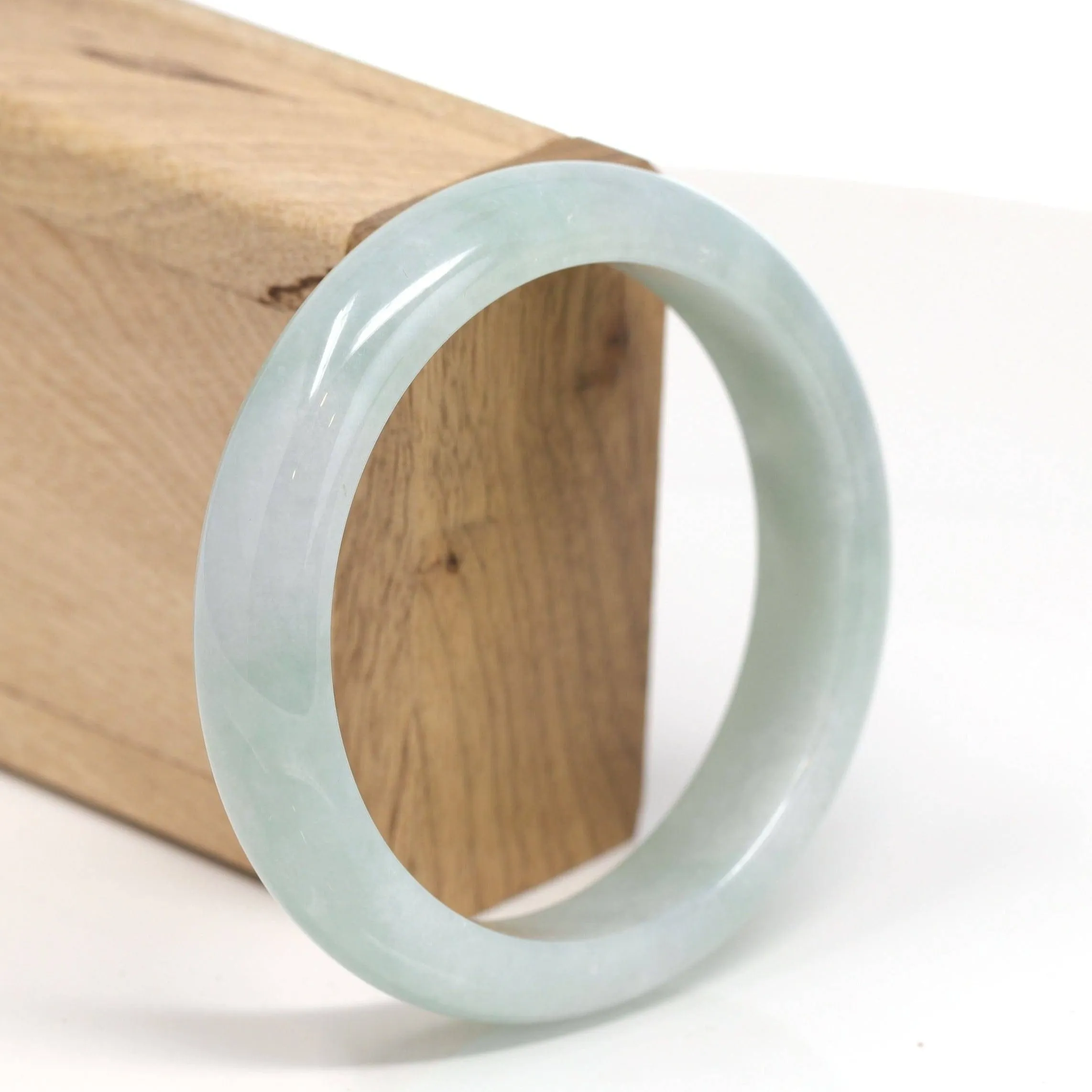 Genuine Burmese Jadeite Jade Bangle Bracelet ( 59.15 mm ) #T159