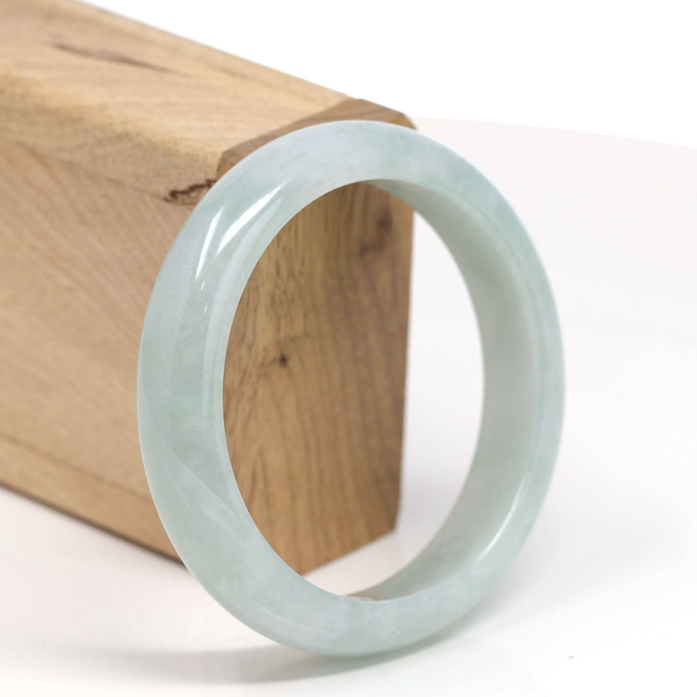 Genuine Burmese Jadeite Jade Bangle Bracelet ( 59.15 mm ) #T159