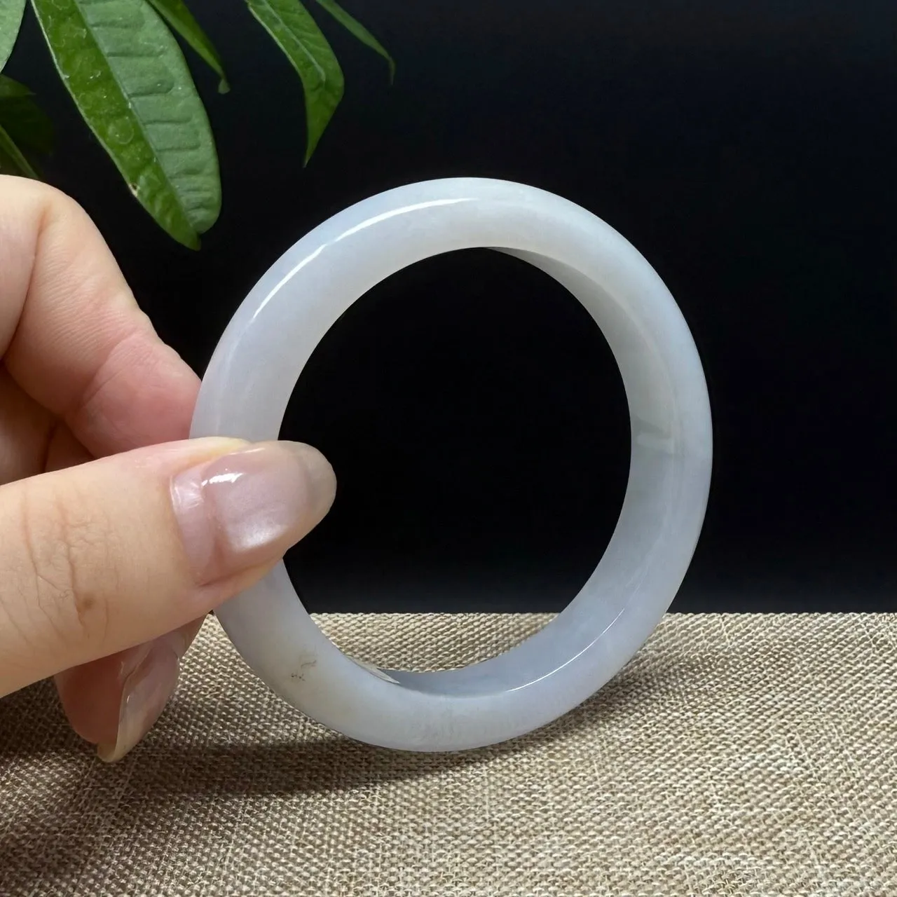 Genuine Burmese Lavender Jade Jadeite Bangle Bracelet ( 54mm )