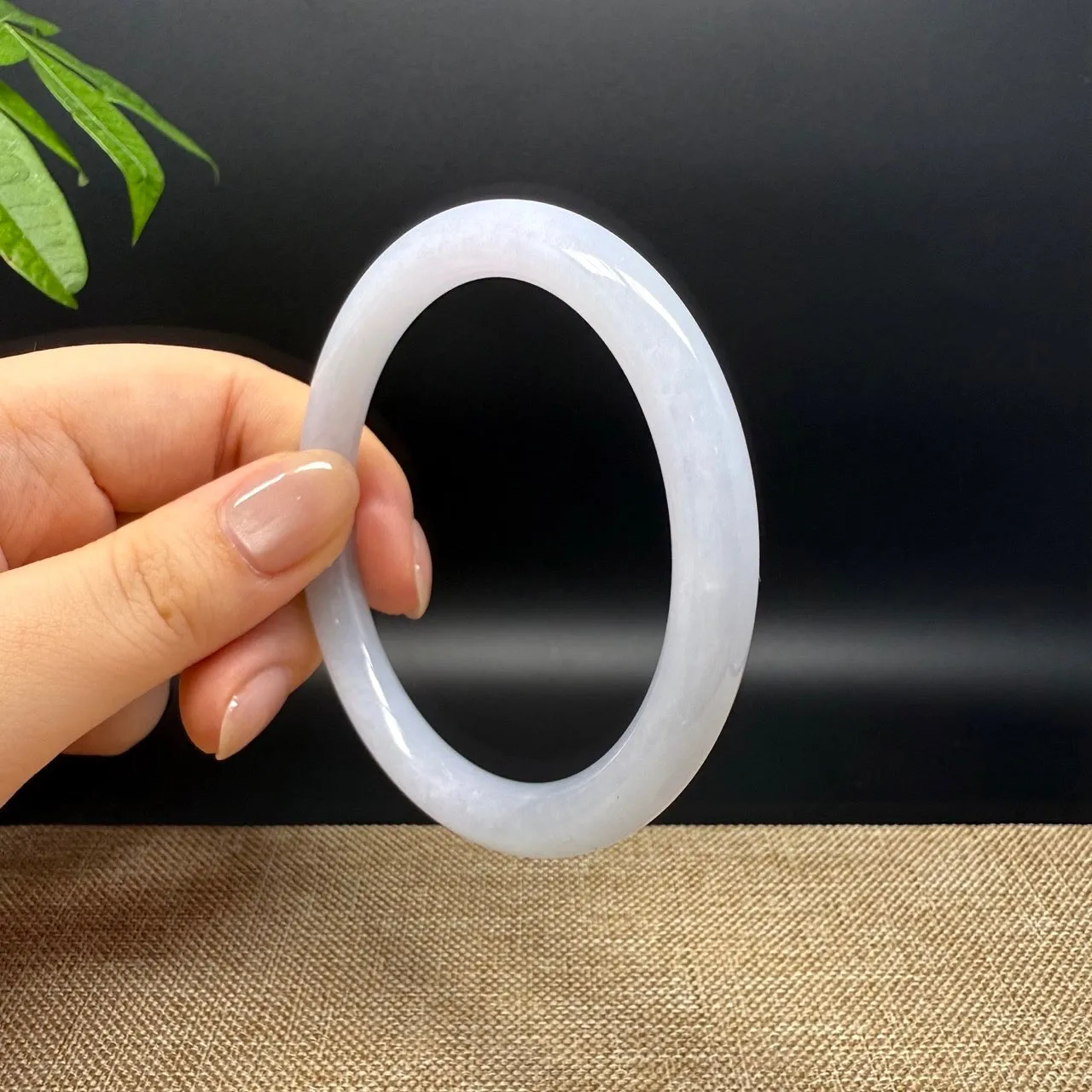 Genuine Burmese Lavender Jade Jadeite Bangle Bracelet ( 58.3mm )