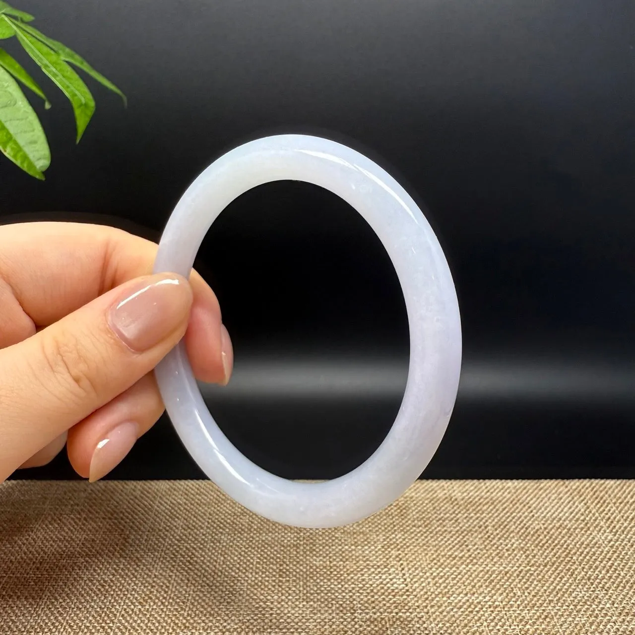 Genuine Burmese Lavender Jade Jadeite Bangle Bracelet ( 58.3mm )