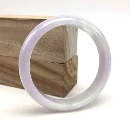 Genuine Burmese Lavender Jade Jadeite Bangle Bracelet (58.5 mm) #T157