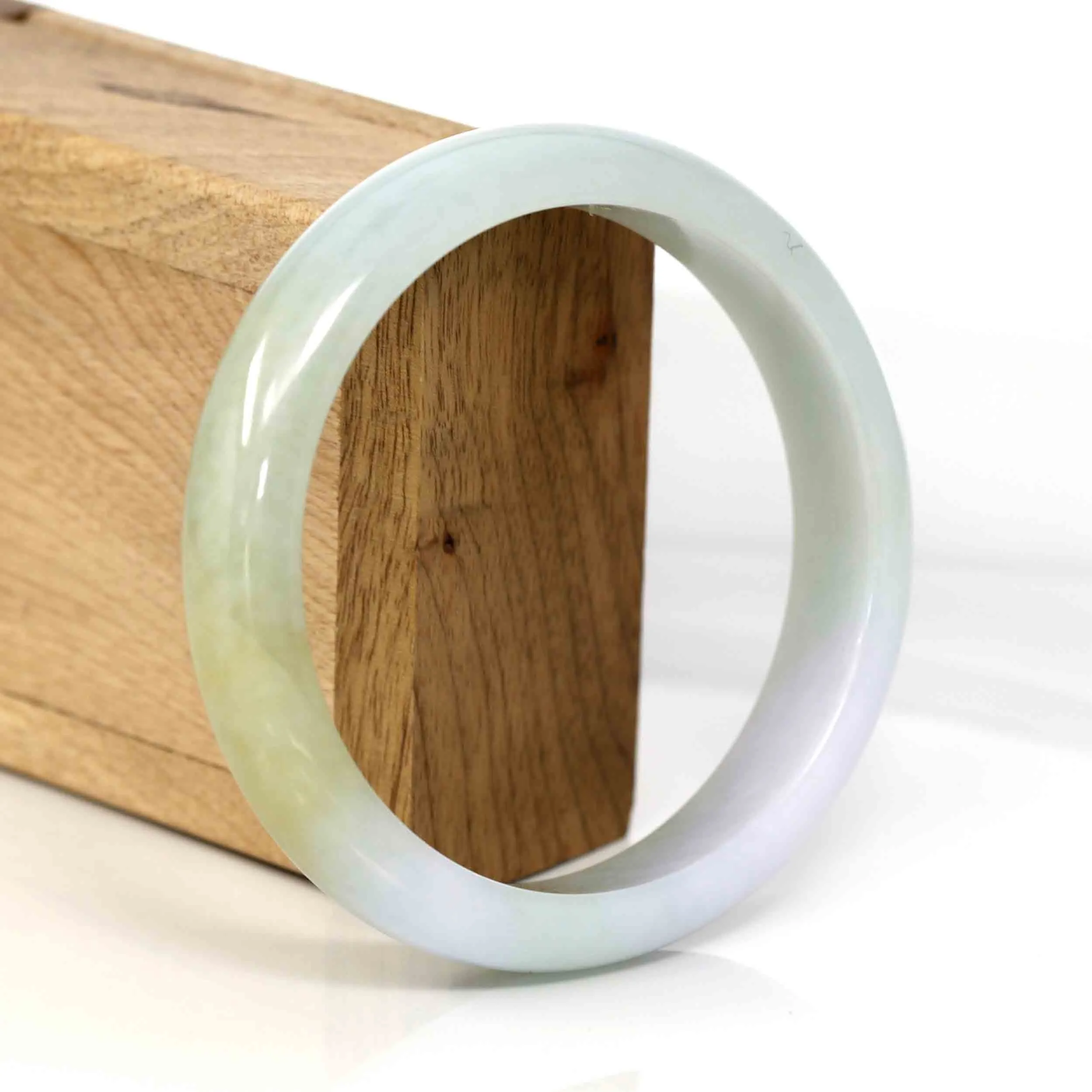 Genuine Burmese Lavender Jadeite Jade Bangle Bracelet (63.41 mm) #346