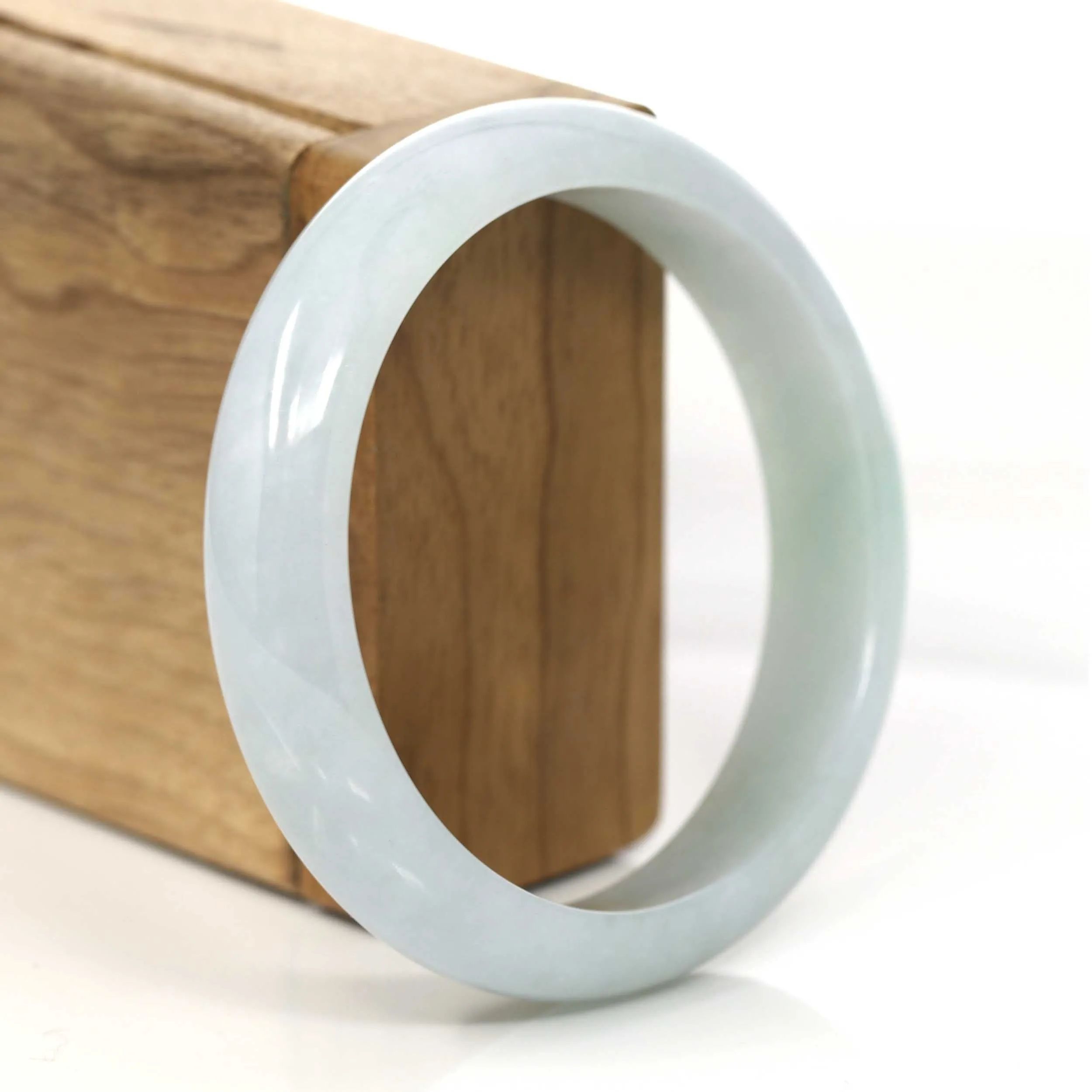 Genuine Burmese Light Lavender- Green Jadeite Jade Bangle Bracelet ( 59.44 mm) #914