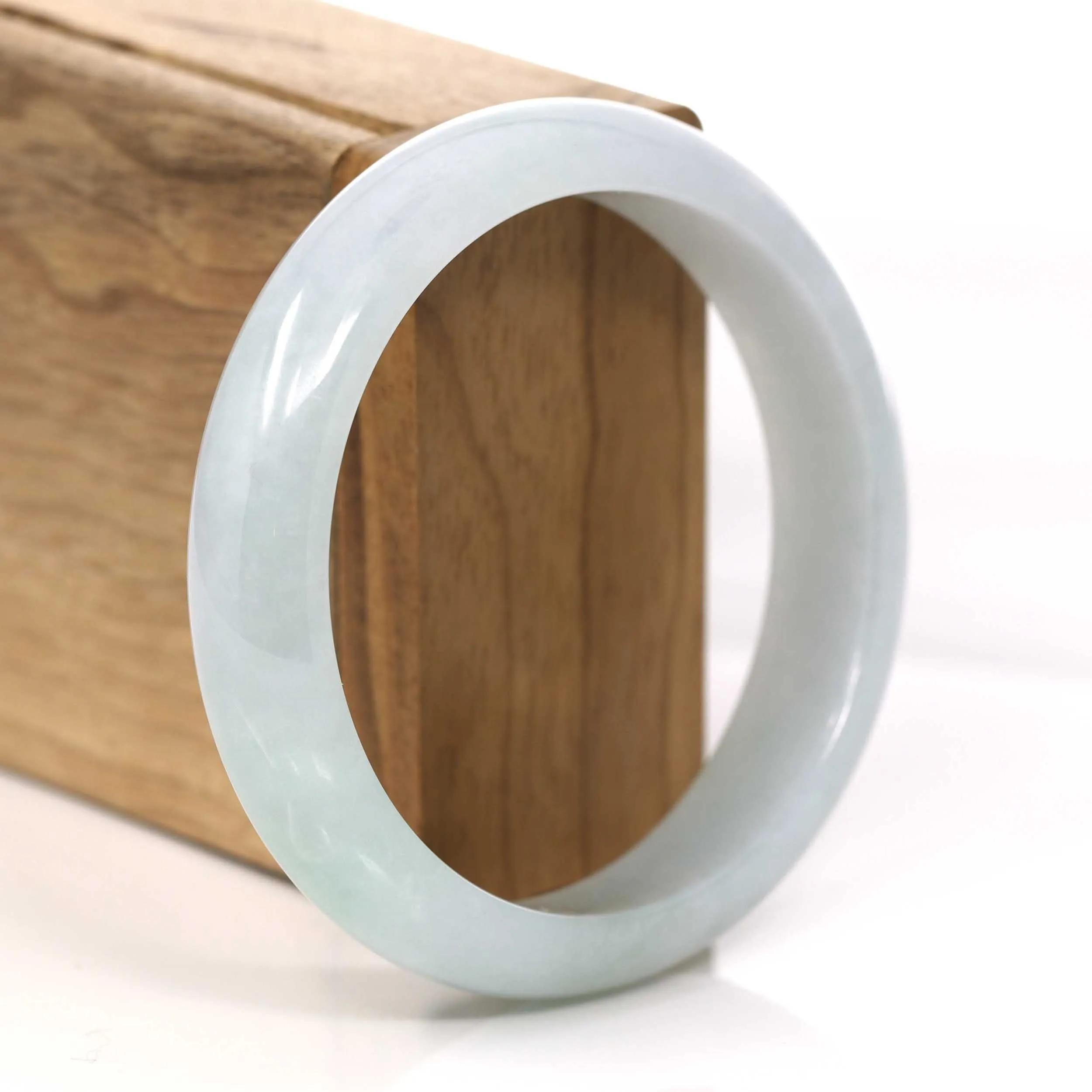 Genuine Burmese Light Lavender- Green Jadeite Jade Bangle Bracelet ( 59.44 mm) #914