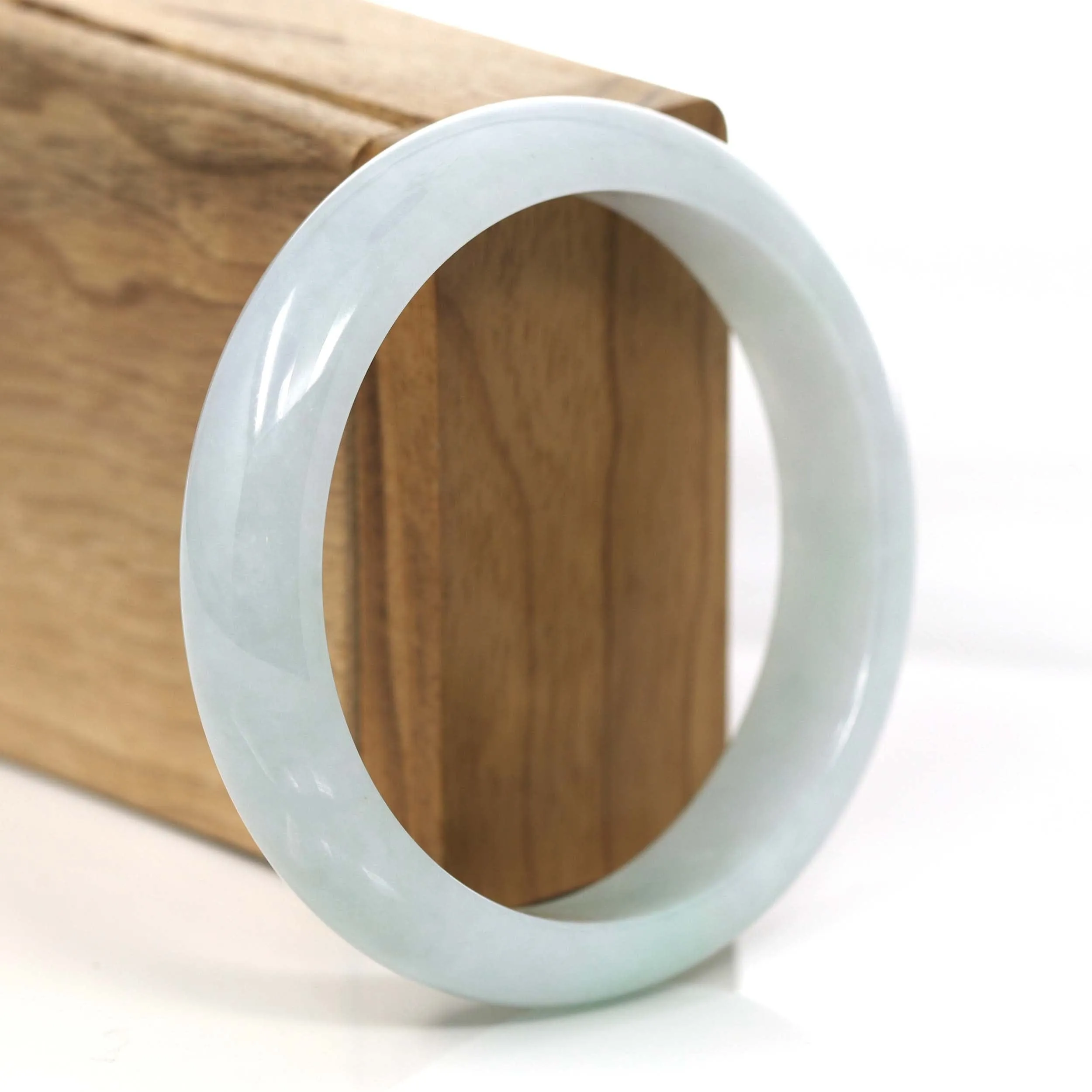 Genuine Burmese Light Lavender- Green Jadeite Jade Bangle Bracelet ( 59.44 mm) #914