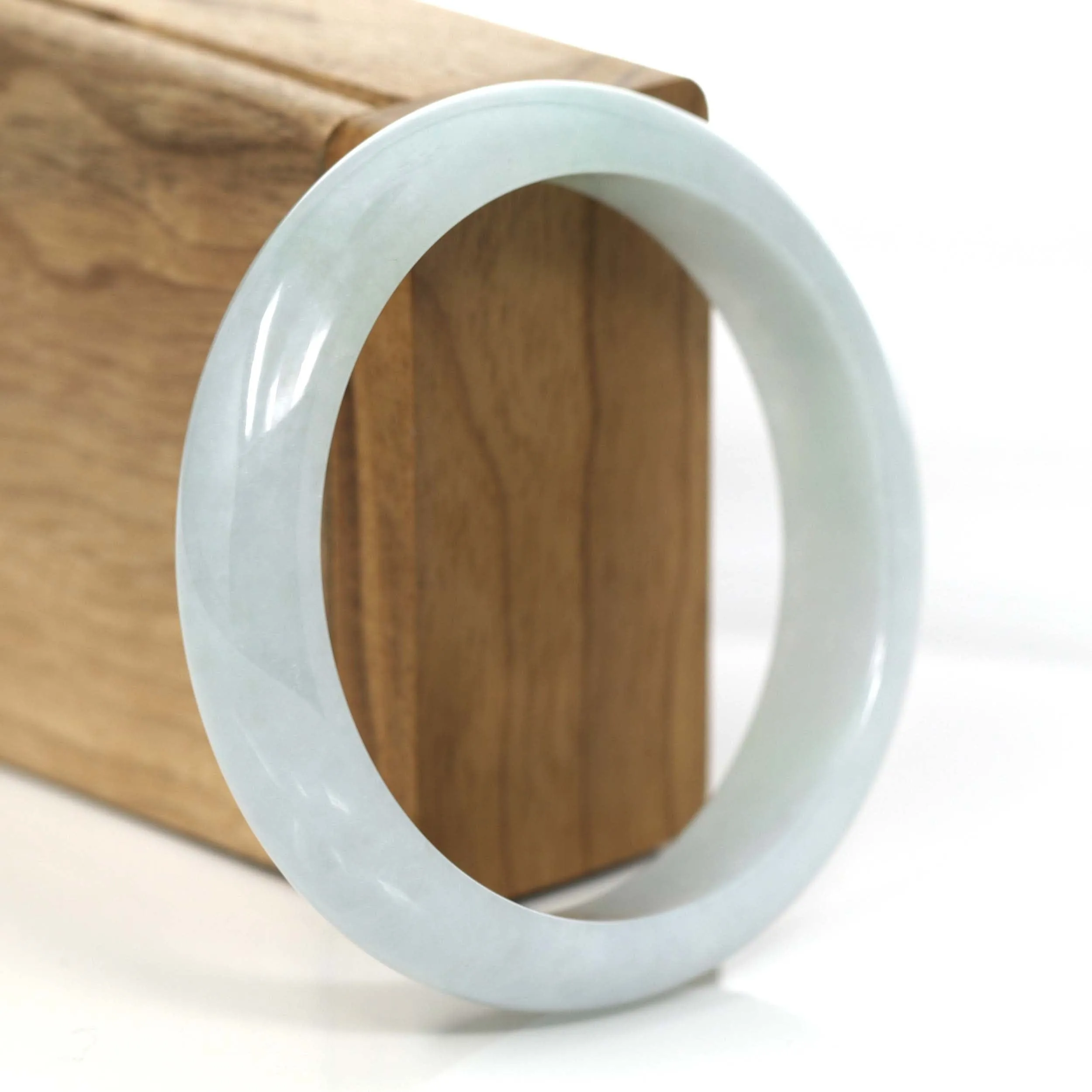 Genuine Burmese Light Lavender- Green Jadeite Jade Bangle Bracelet ( 59.44 mm) #914