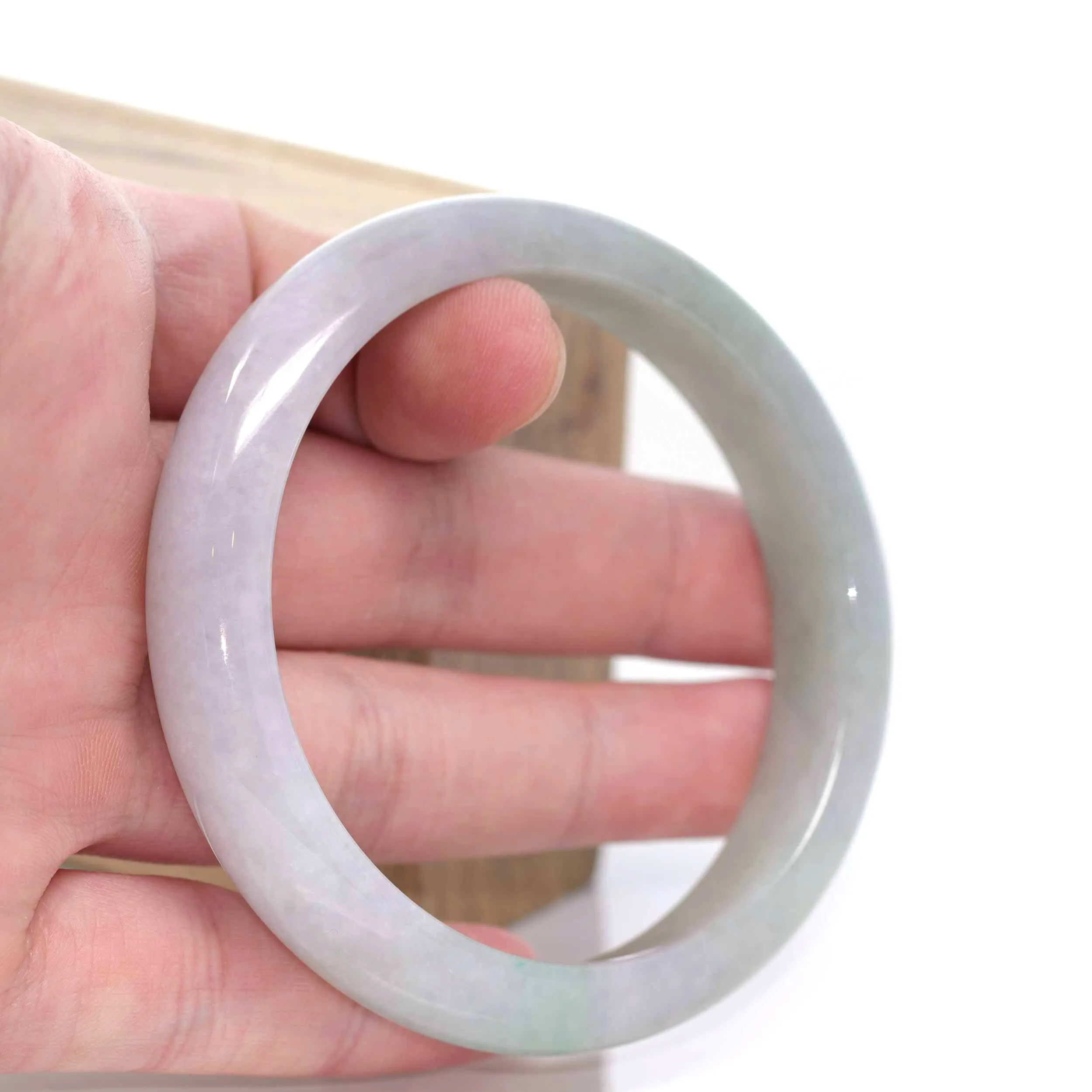 Genuine Burmese Purple Jadeite Jade Bangle Bracelet (58.7 mm) #T170