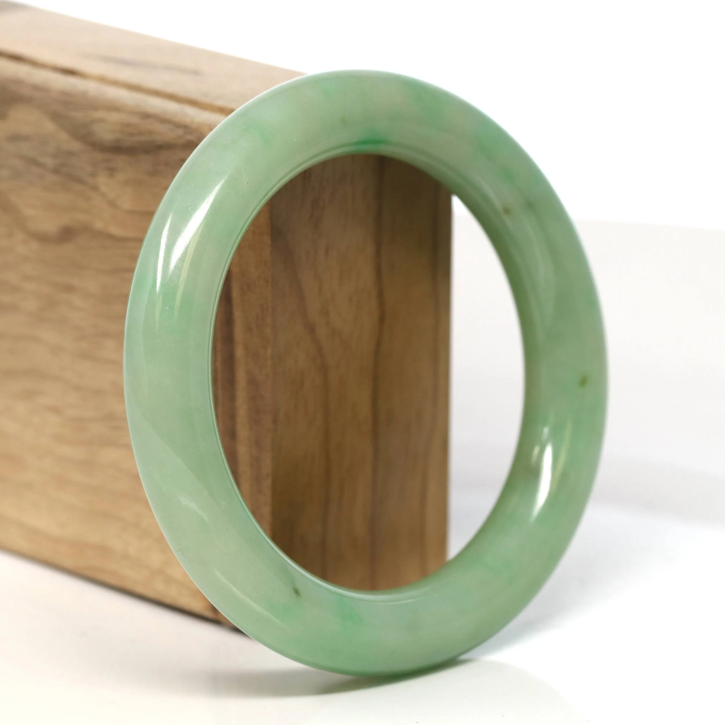 Genuine Burmese Yellow- Green Jadeite Jade Bangle (55.9 mm) #T479
