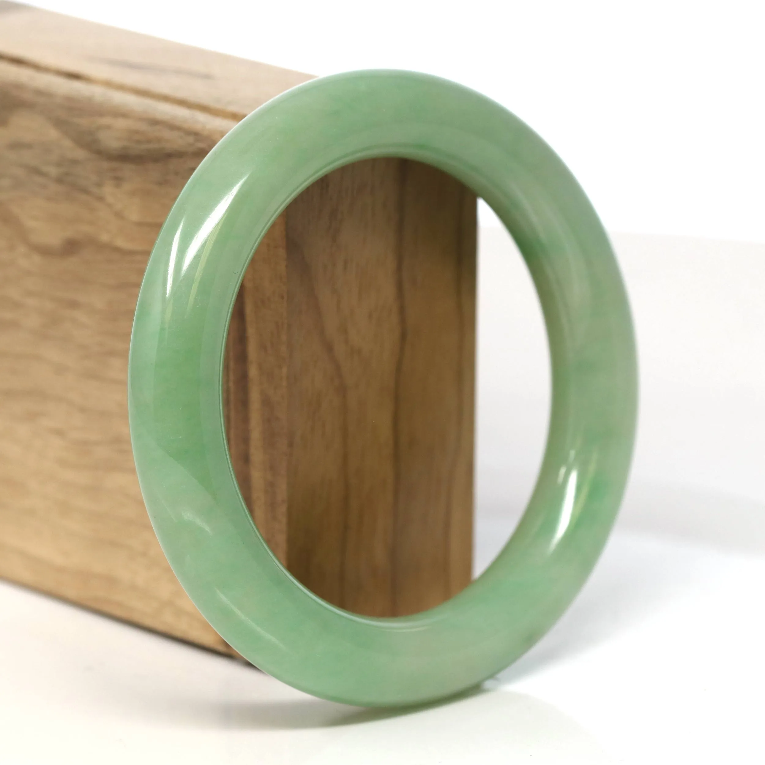 Genuine Burmese Yellow- Green Jadeite Jade Bangle (55.9 mm) #T479