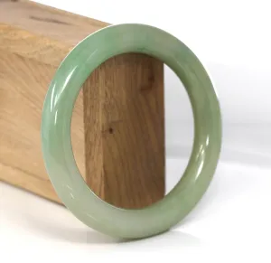 Genuine Burmese Yellowish Green Jadeite Jade Bangle (58.32 mm) #487