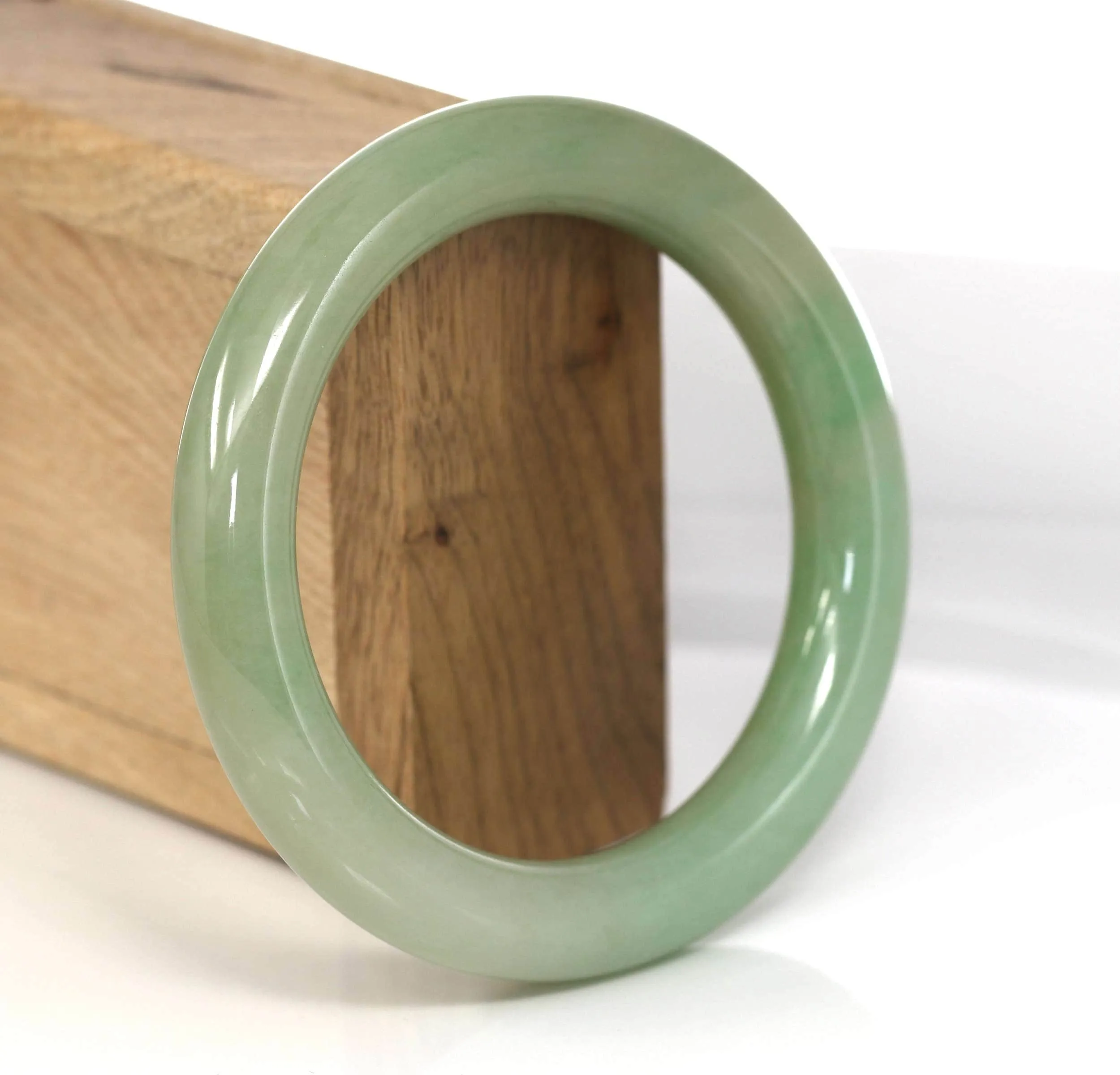 Genuine Burmese Yellowish Green Jadeite Jade Bangle (58.32 mm) #487