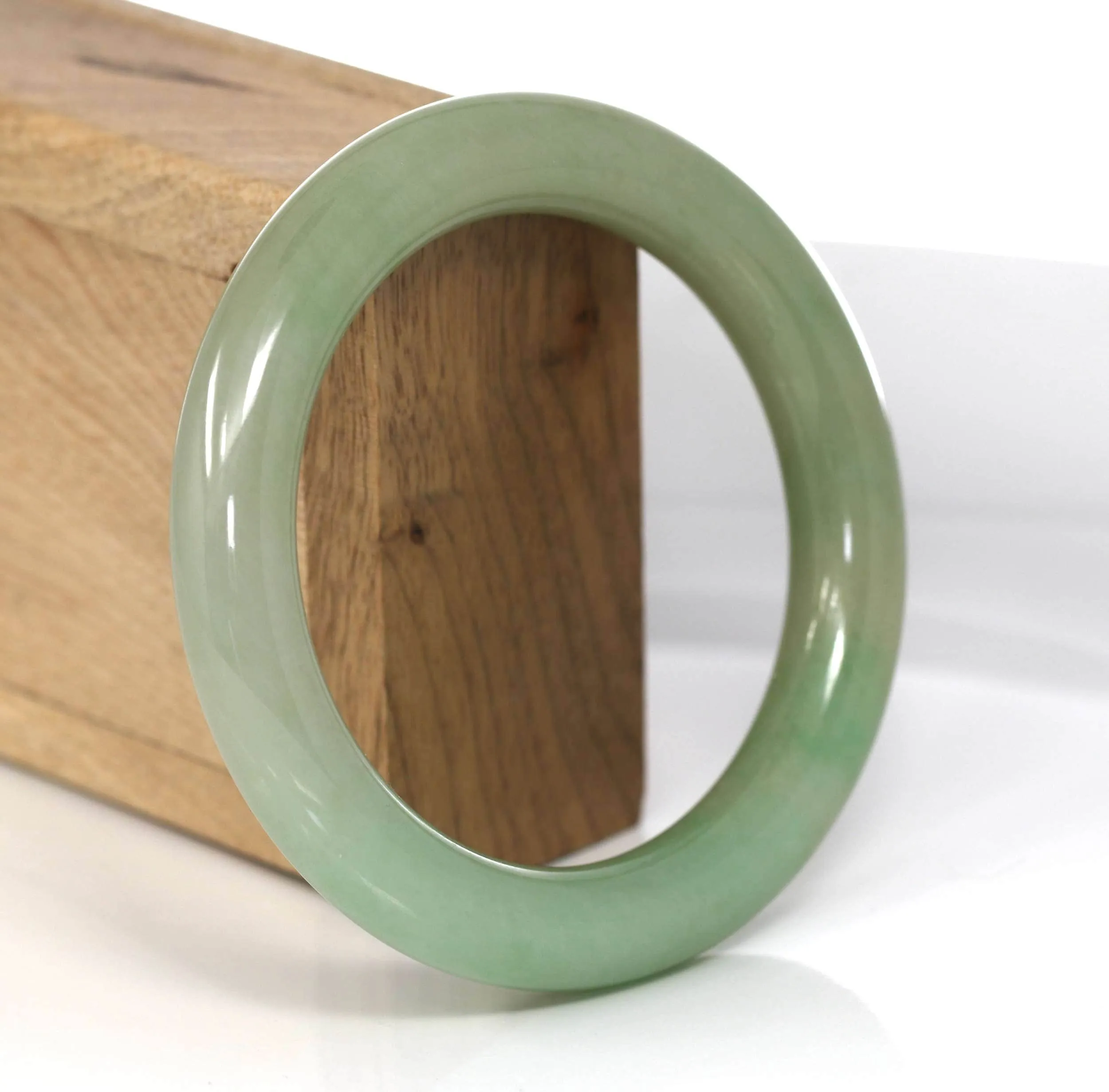 Genuine Burmese Yellowish Green Jadeite Jade Bangle (58.32 mm) #487