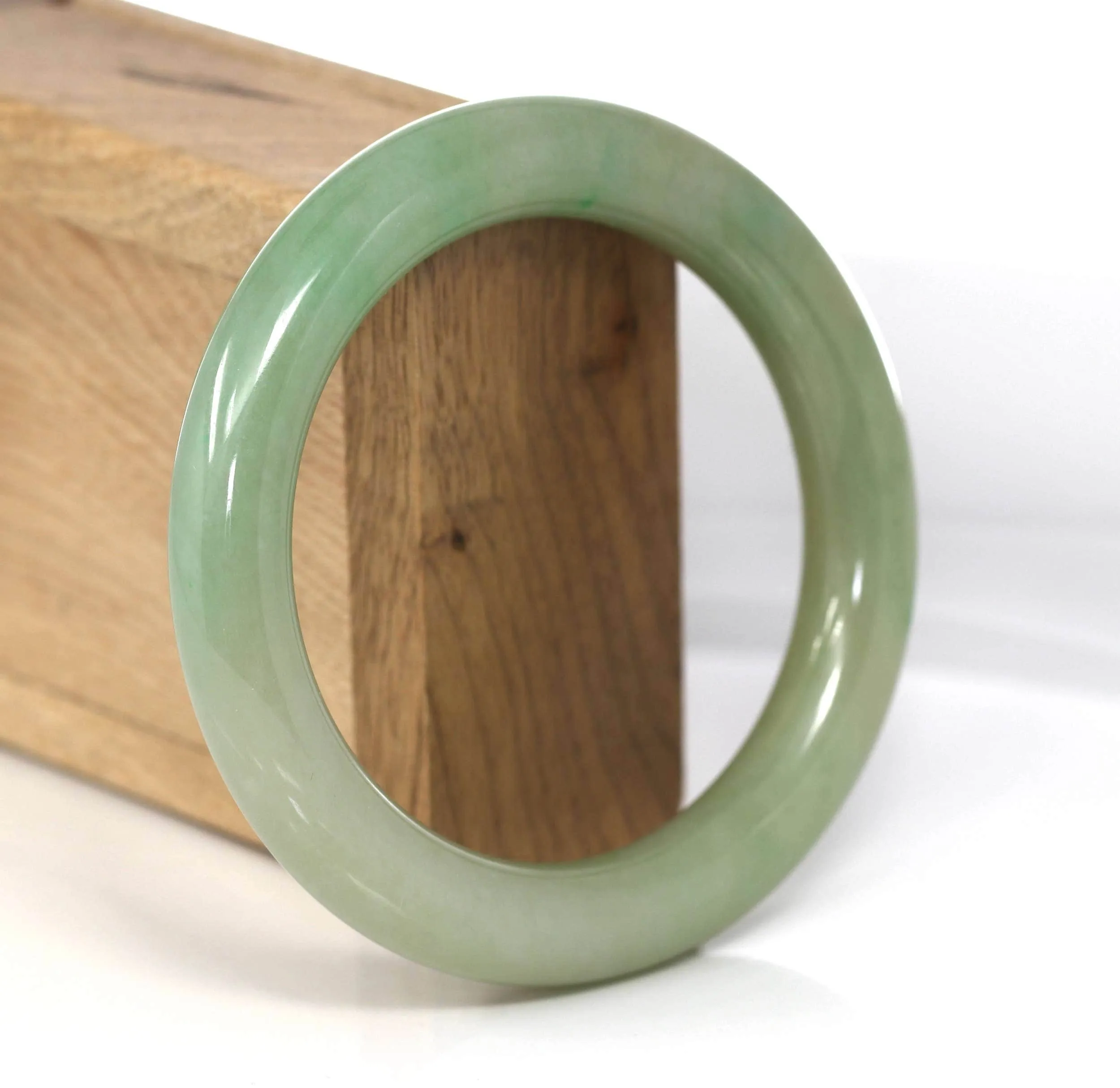 Genuine Burmese Yellowish Green Jadeite Jade Bangle (58.32 mm) #487