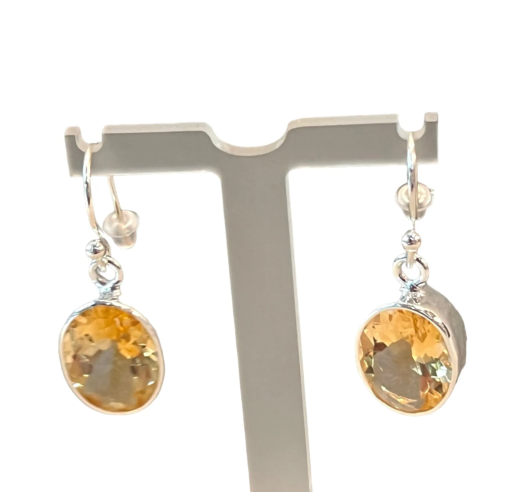 Genuine Citrine Gemstone Drop Earrings