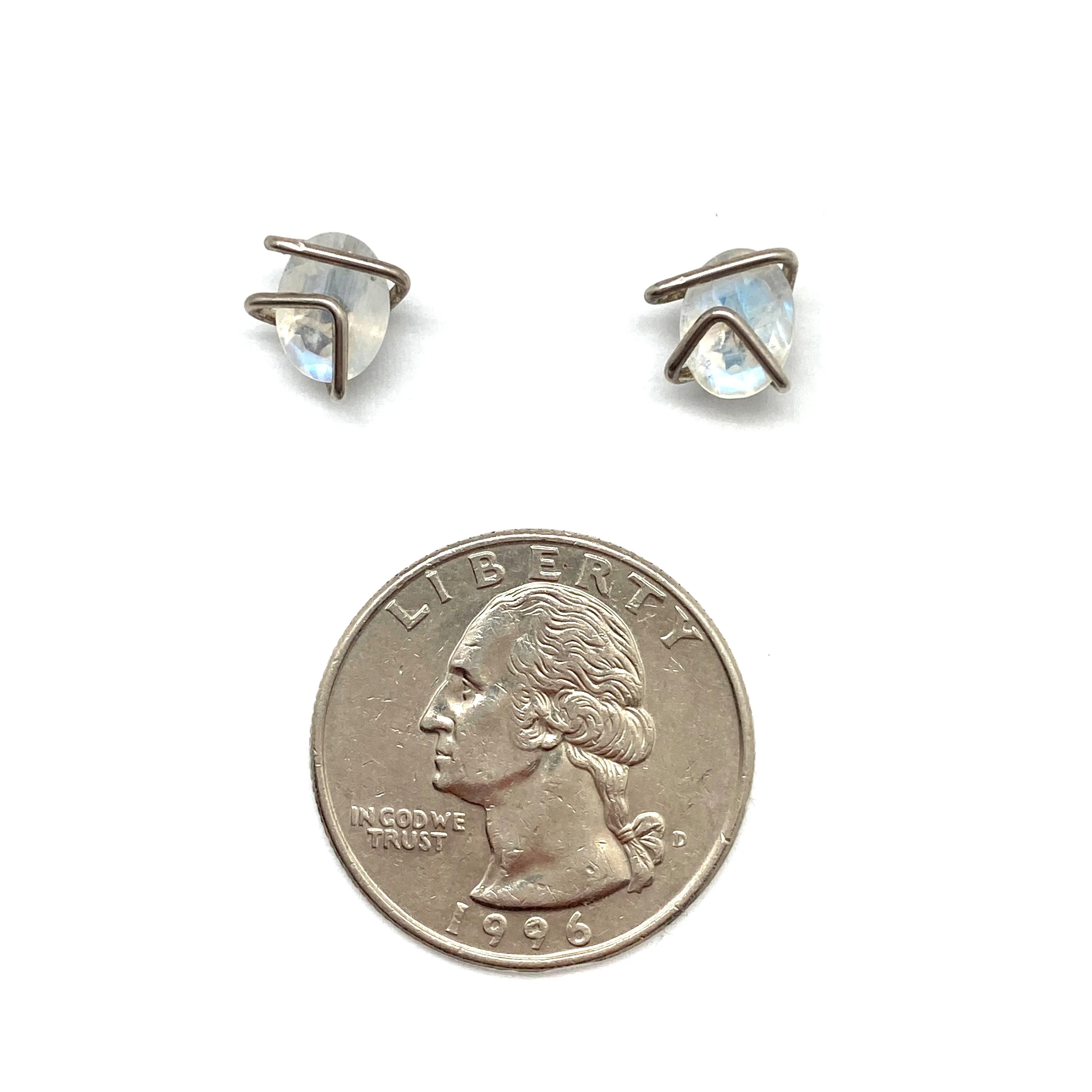Geo Studs - Rainbow Moonstone