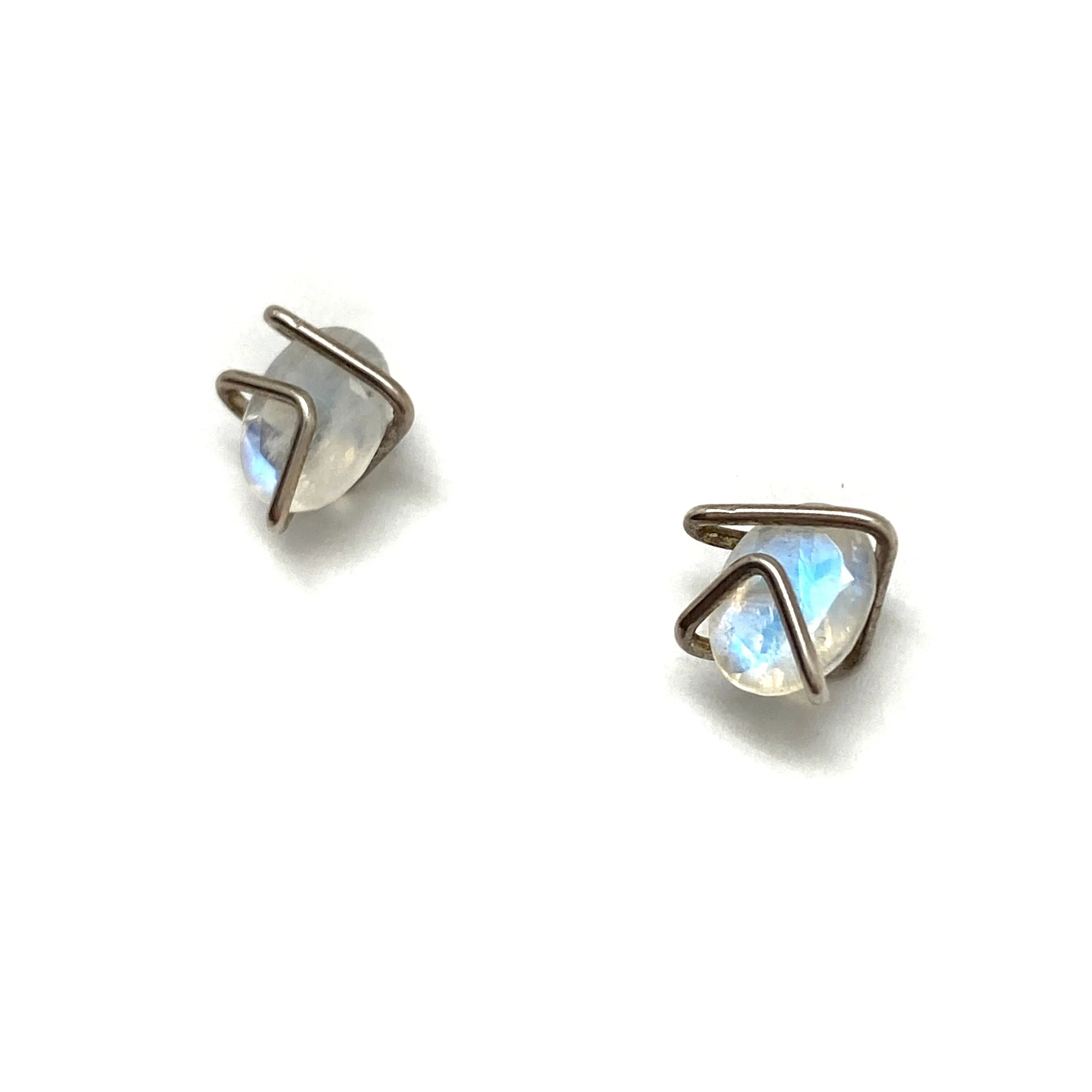 Geo Studs - Rainbow Moonstone