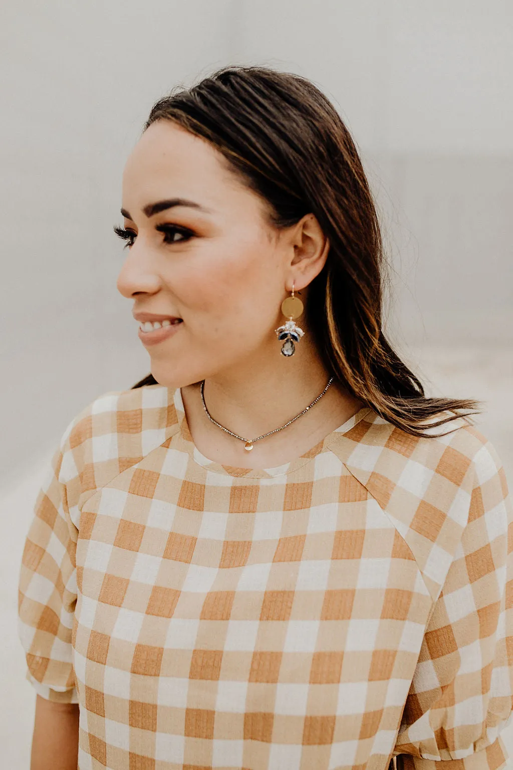 Gilly Dark Onyx Gemstone Circle Earring