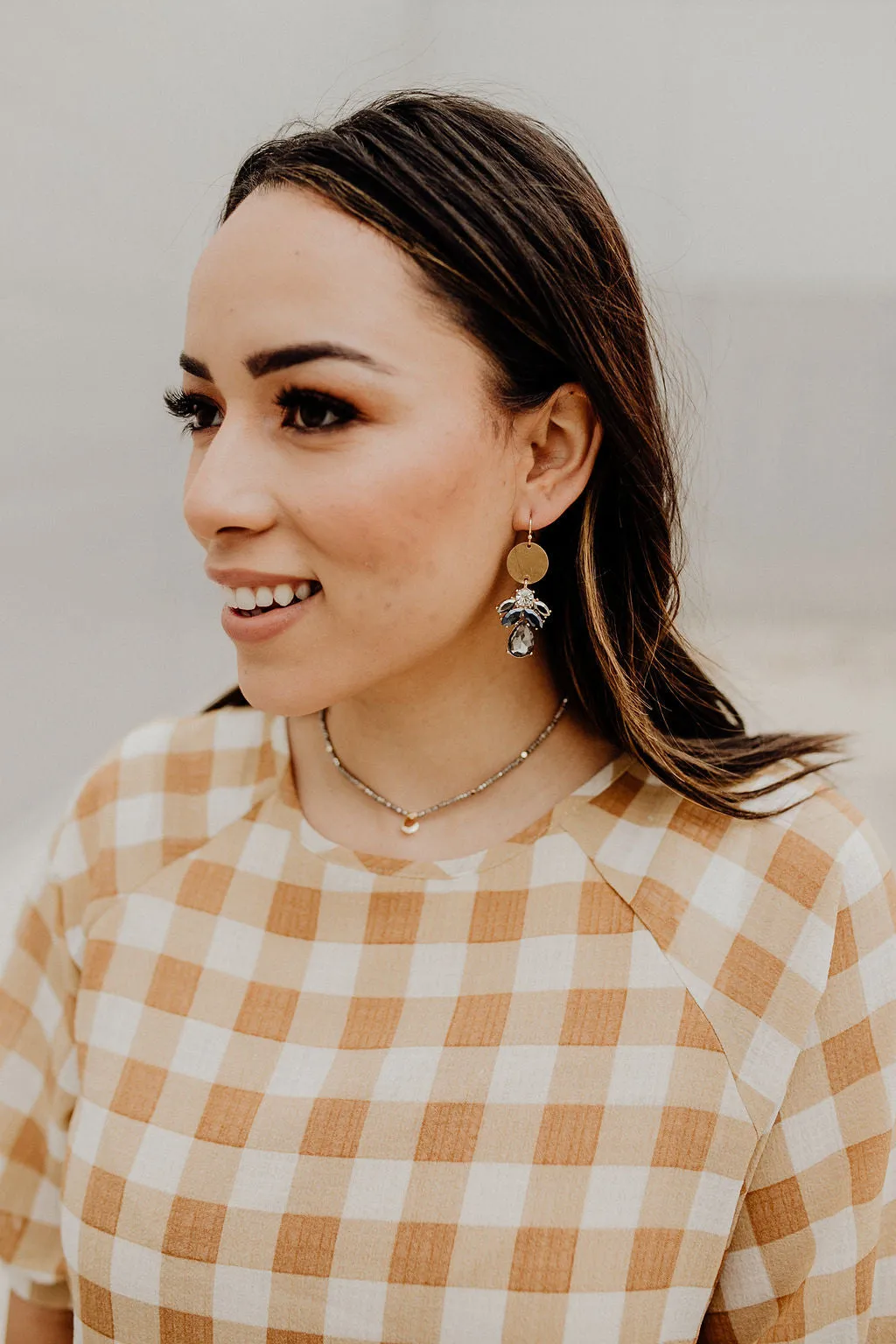 Gilly Dark Onyx Gemstone Circle Earring