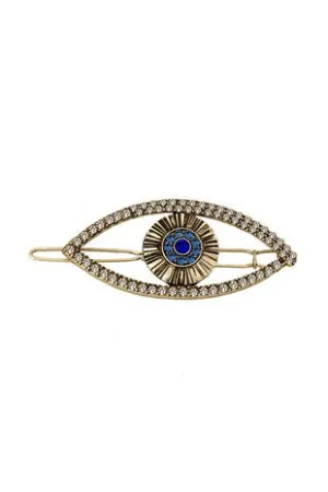 Gold Jeweled Eye Hair Clip