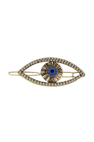 Gold Jeweled Eye Hair Clip