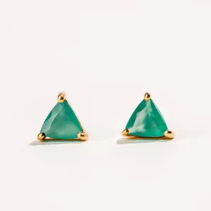 Green Onyx Dainty Triangle