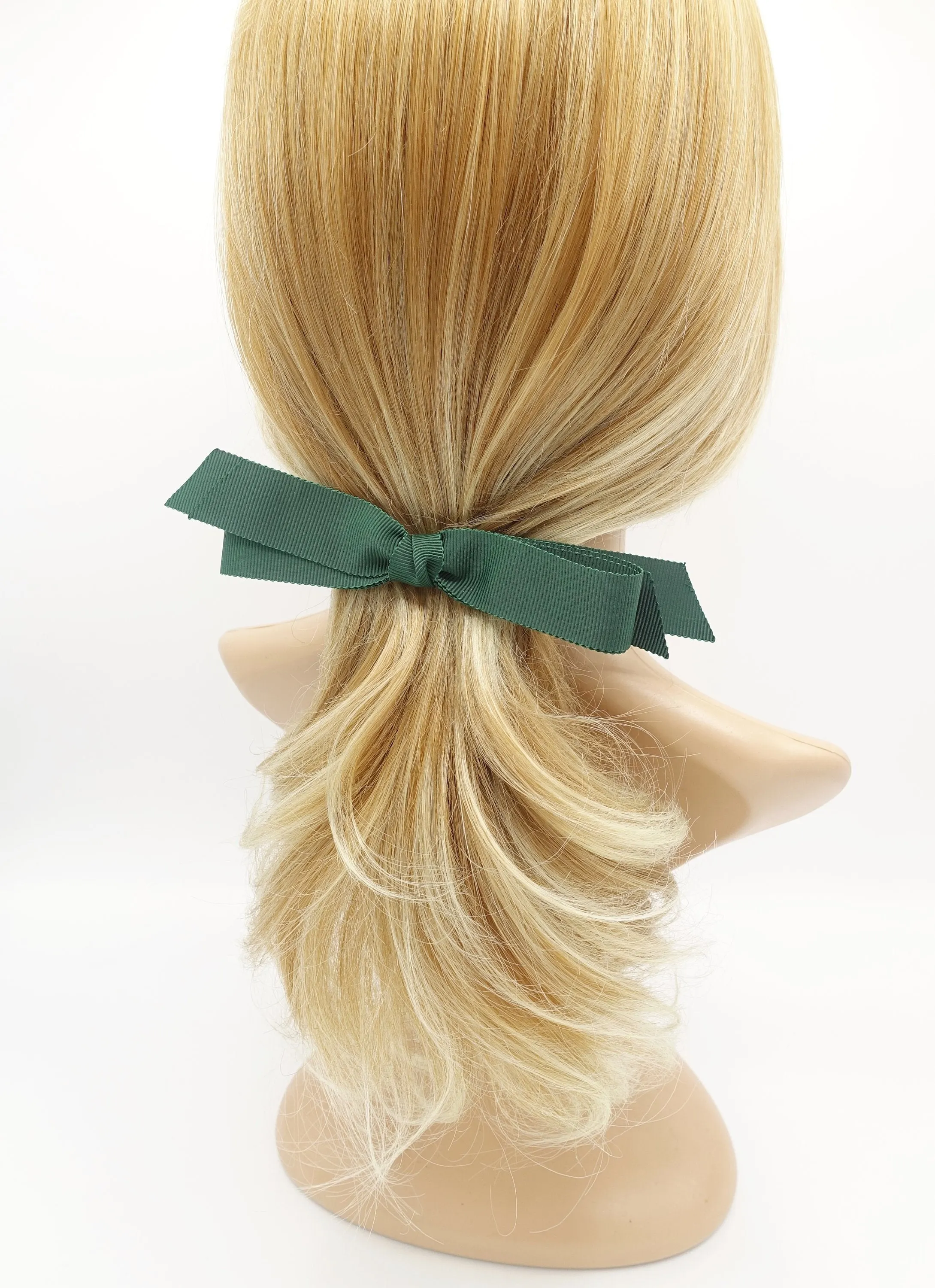 gross grain hair bow narrow ribbon hair accessory for women