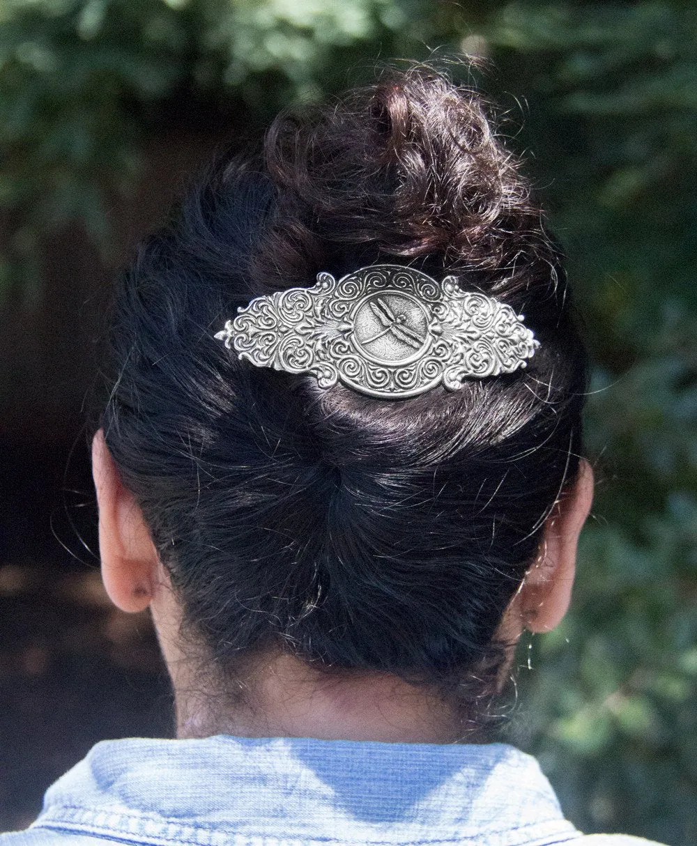 Hair Clip, Barrette, Crane
