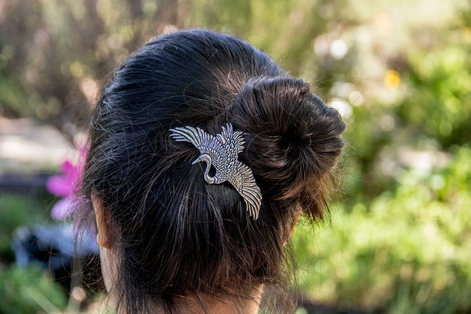 Hair Clip, Barrette, Crane